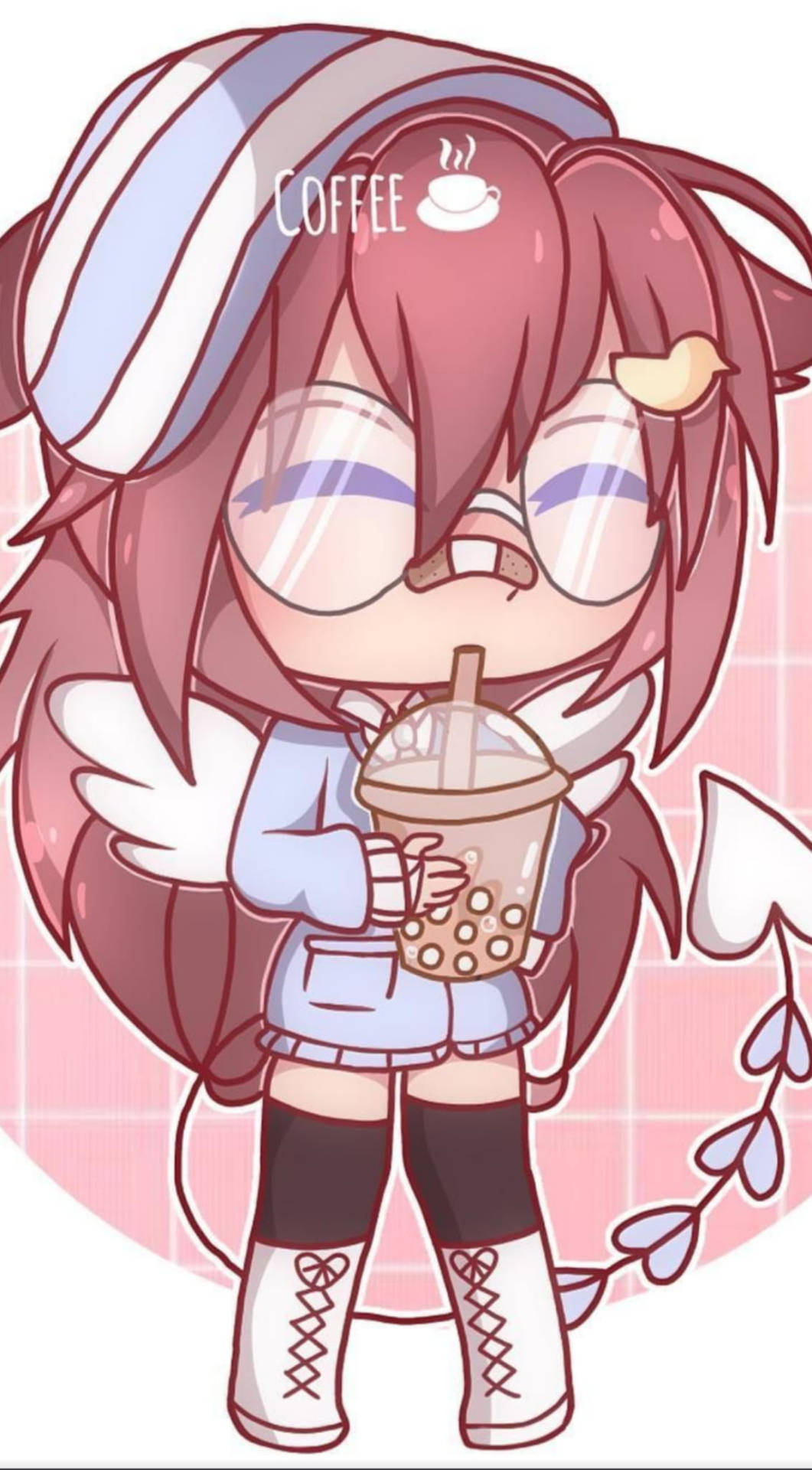 Download Cute Gacha Life Girl With A Drink Wallpaper