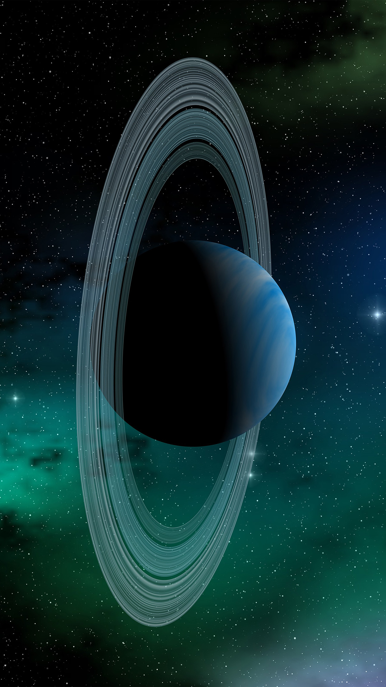 iPhone X wallpaper. space planet saturn blue star art illustration
