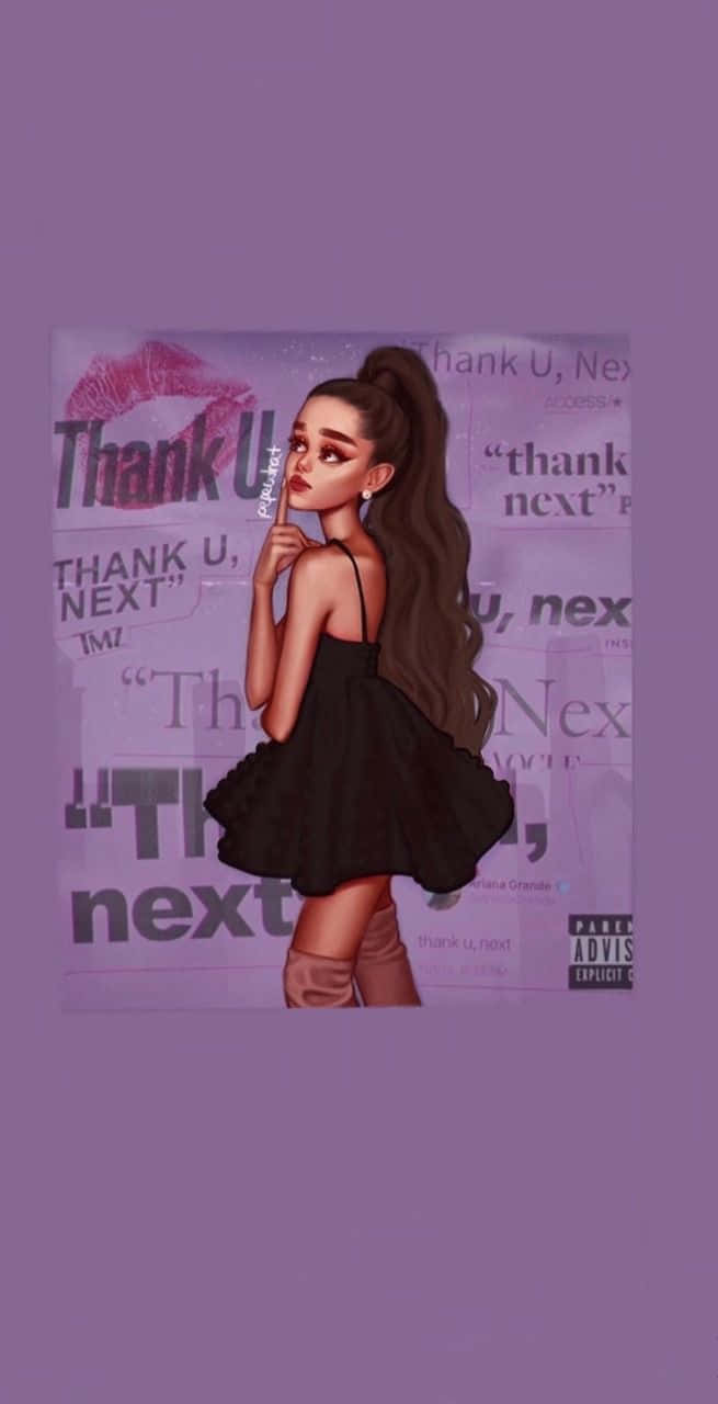 Download A Girl In A Black Dress With A Thank You Sign Wallpaper
