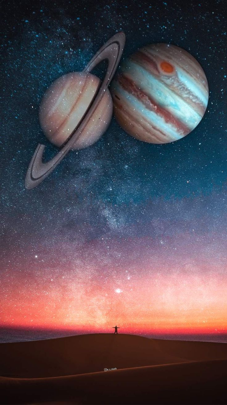 Space Saturn Jupiter iPhone Wallpaper. Saturn, Jupiter wallpaper, Space saturn