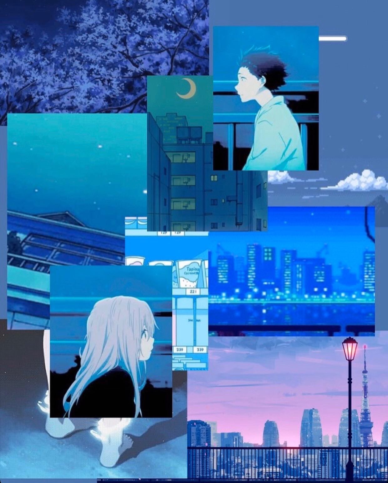 Order Of The Weebs made a silent voice aesthetic wallpaper❤️ #aesthetic #anime #blue