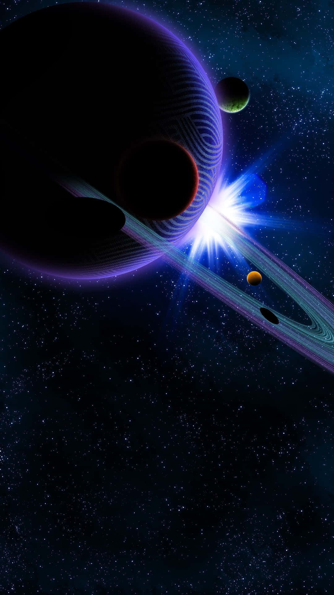 Download Majestic View of Saturn with Rings