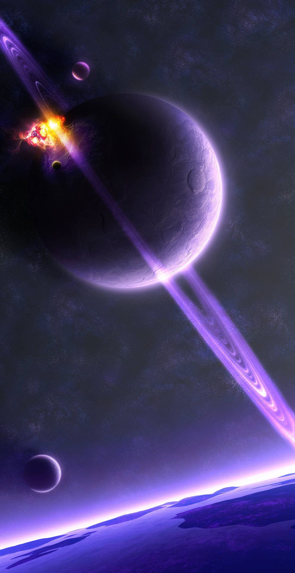 Download Purple Planet Saturn Wallpaper