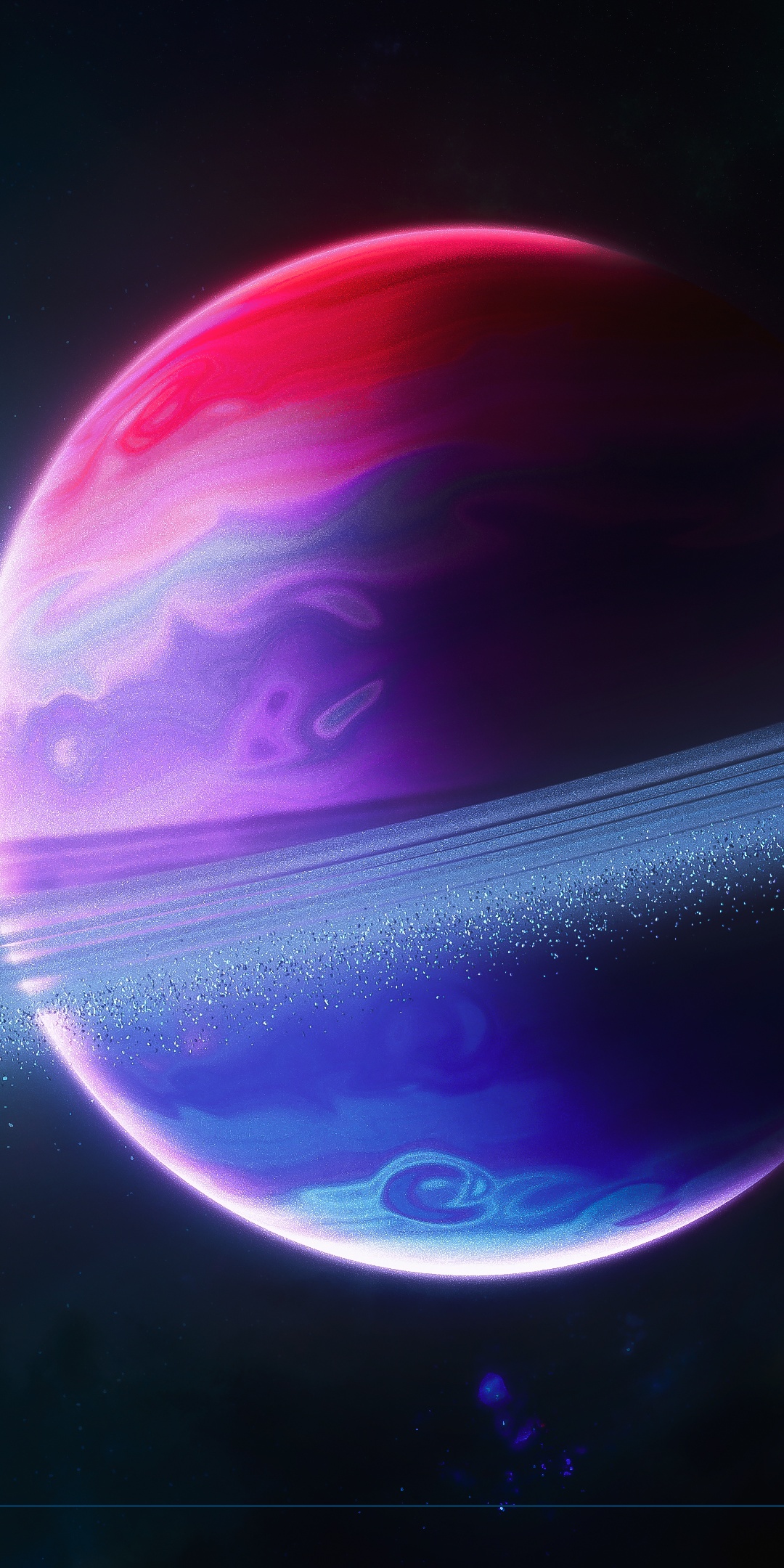 Planet Wallpaper 4K, Rings of Saturn, Colorful