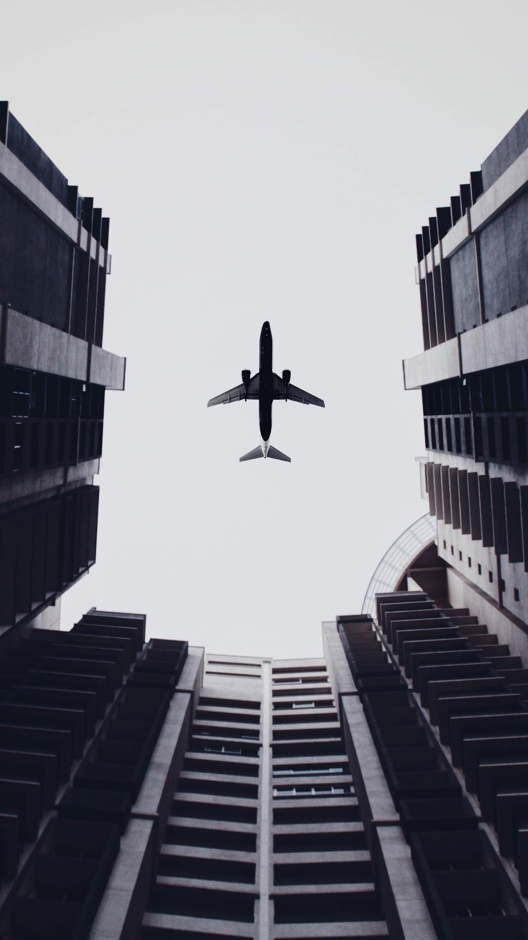 Airplane Flying Above The Buildings 5k iPhone 7, 6s, 6 Plus, Pixel xl , One Plus 3, 3t, 5 HD 4k Wallpaper, Image, Background, Photo and Picture