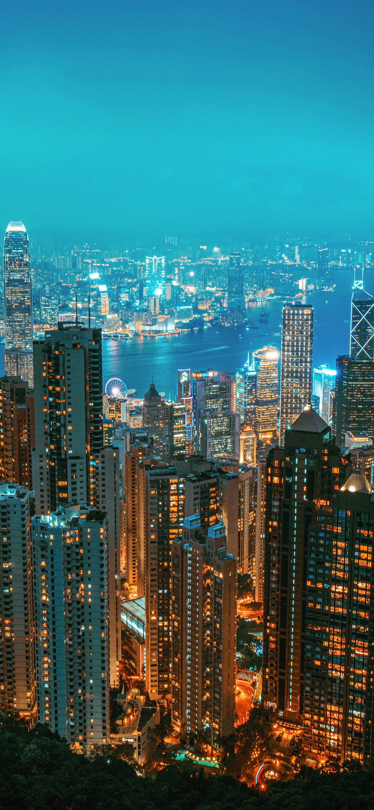 Hong Kong Wallpaper 4K, Victoria Peak, Cityscape, Night