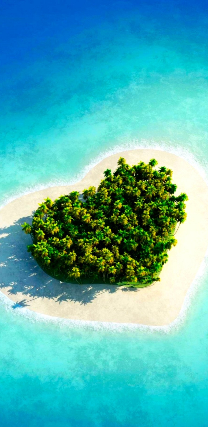 Mobile wallpaper: Beach, Summer, Earth, Island, Heart, Tropical, Maldives, 1342739 download the picture for free