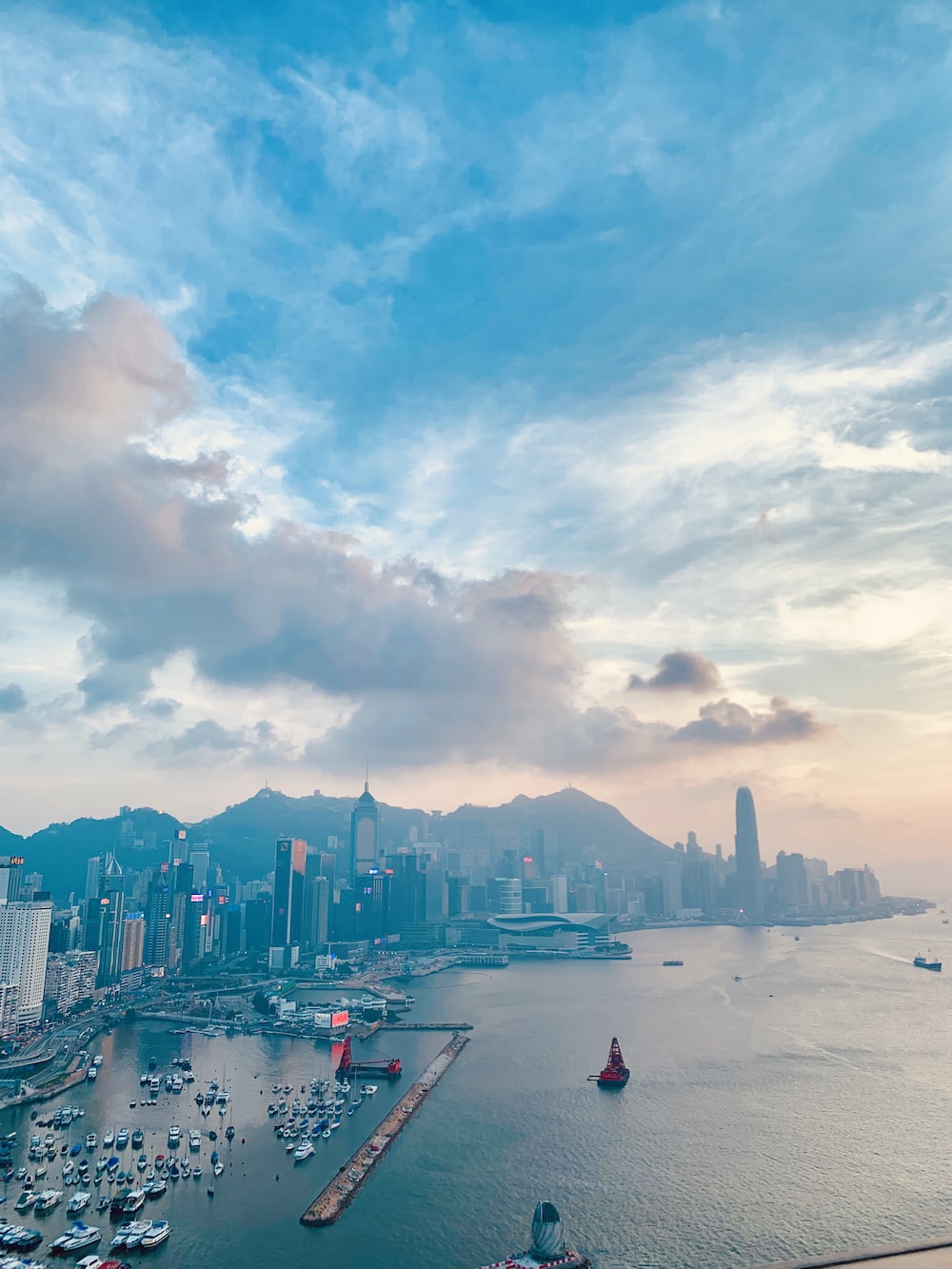 Aerial photography of buildings photo