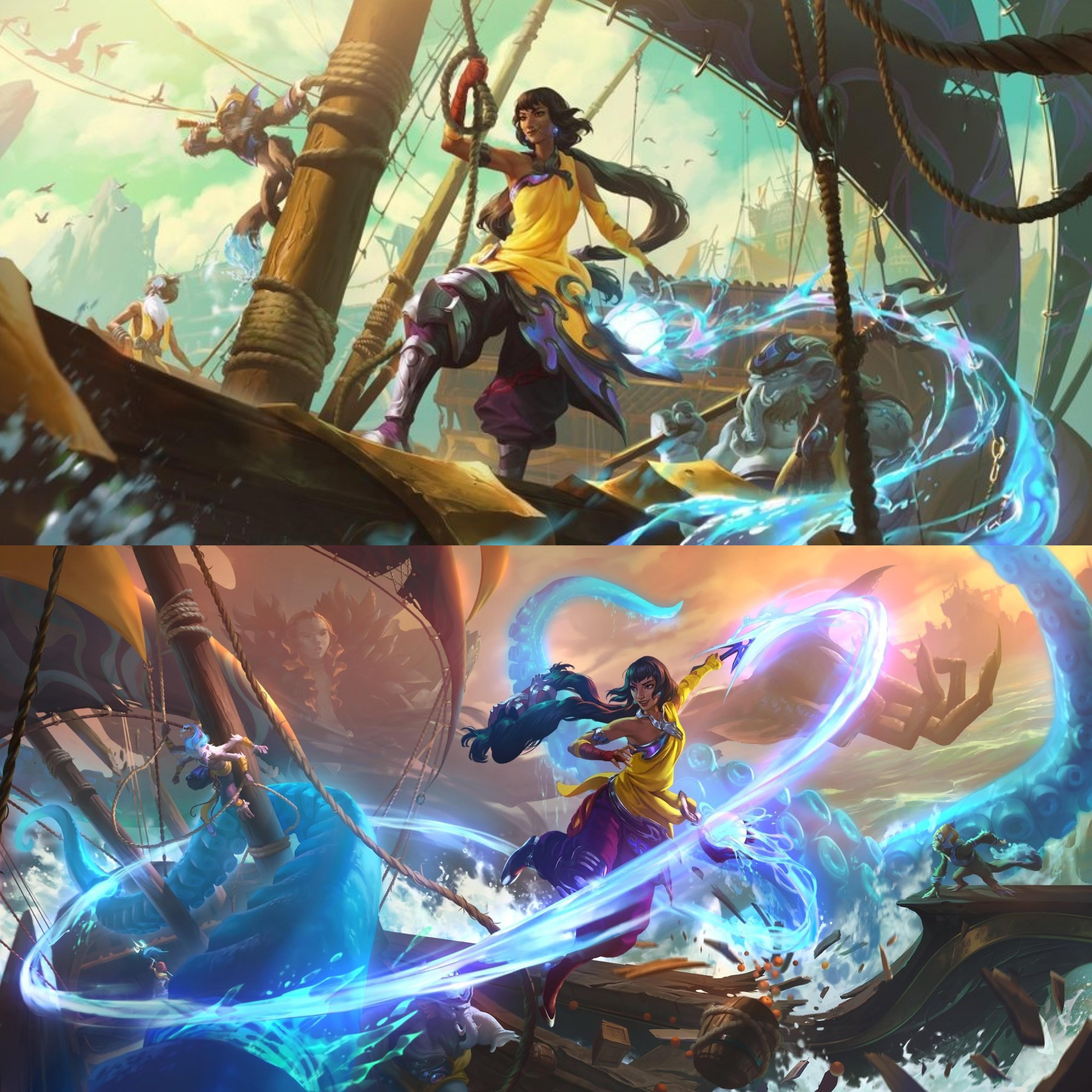 Nilah cards from the upcoming Legends of Runeterra expansion