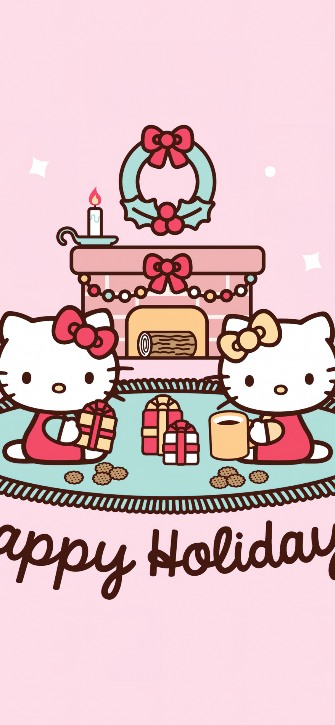 Happy holidays Wallpaper 4K, Hello Kitty background