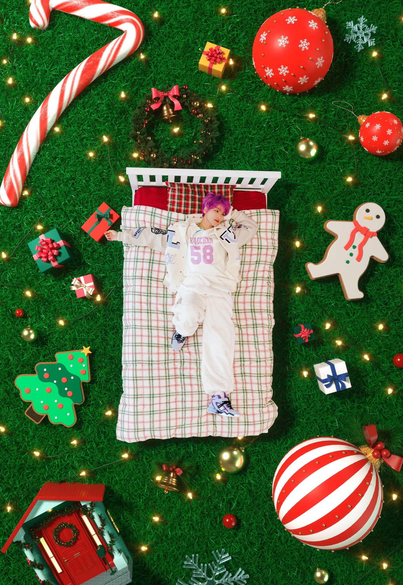 NCT Dream lay back in individual concept photo for 'Candy'