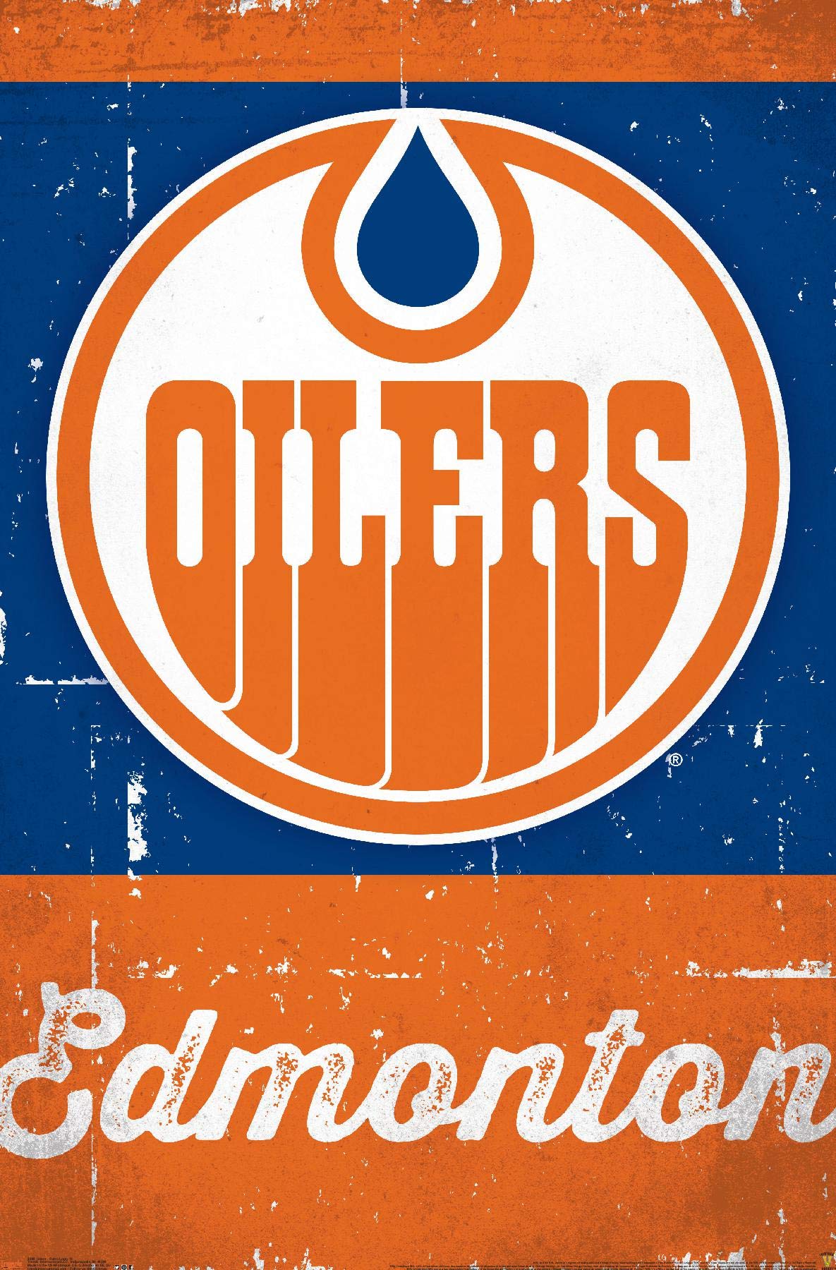 Trends International NHL Edmonton Oilers Logo 13 Wall Poster, 22.375 x 34, Premium Unframed Version: Posters & Prints