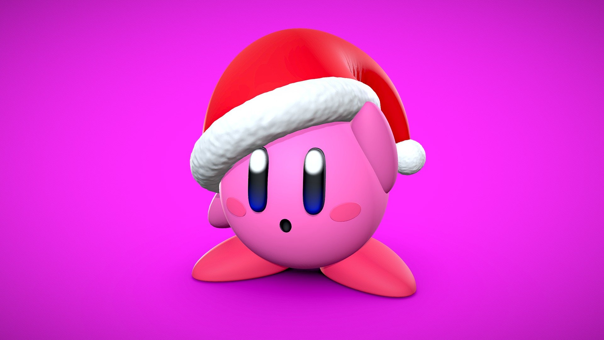 Kirby Christmas print Royalty Free 3D model by LessaB3D [35d941f]
