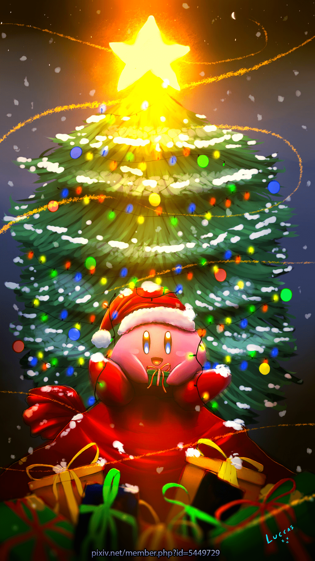Kirby Christmas Wallpaper