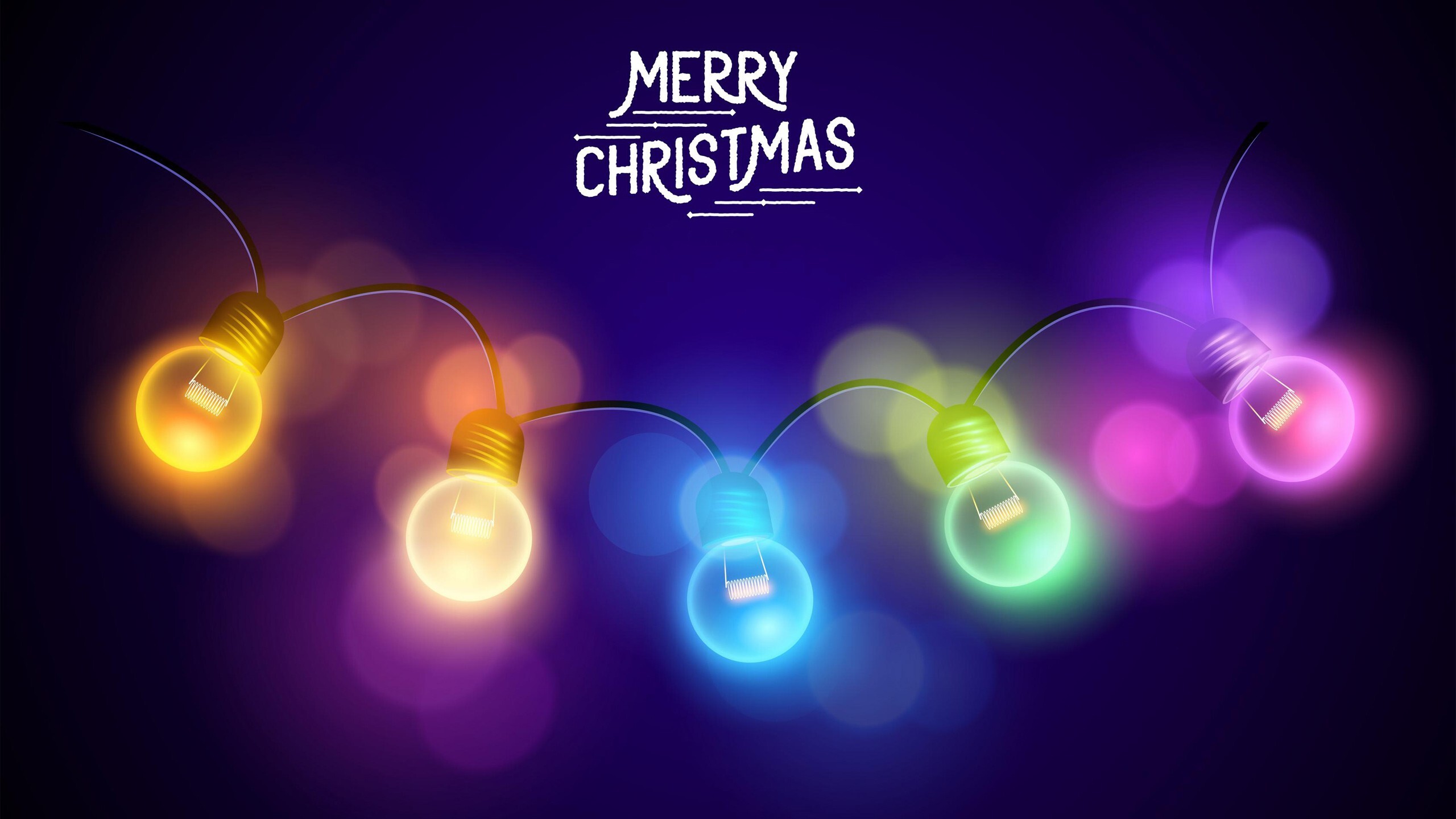 Merry Christmas Lights Background Wallpaperx1440 resolution wallpaper