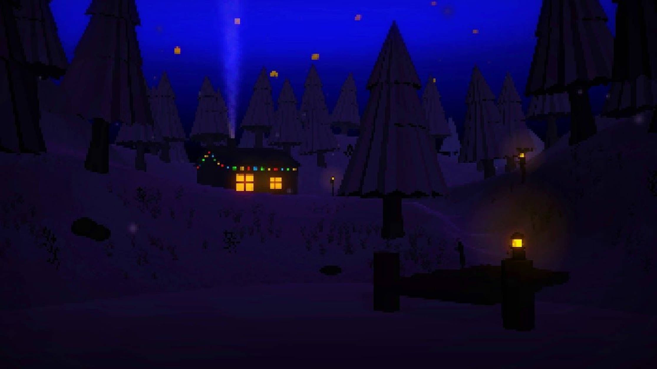 Download Lo Fi Anime Christmas Village Wallpaper