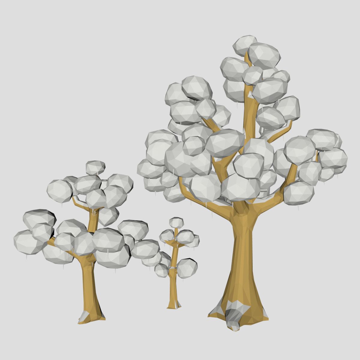 3D Oak tree winter low poly for game or cartoon 3D Model $12 - .unknown
