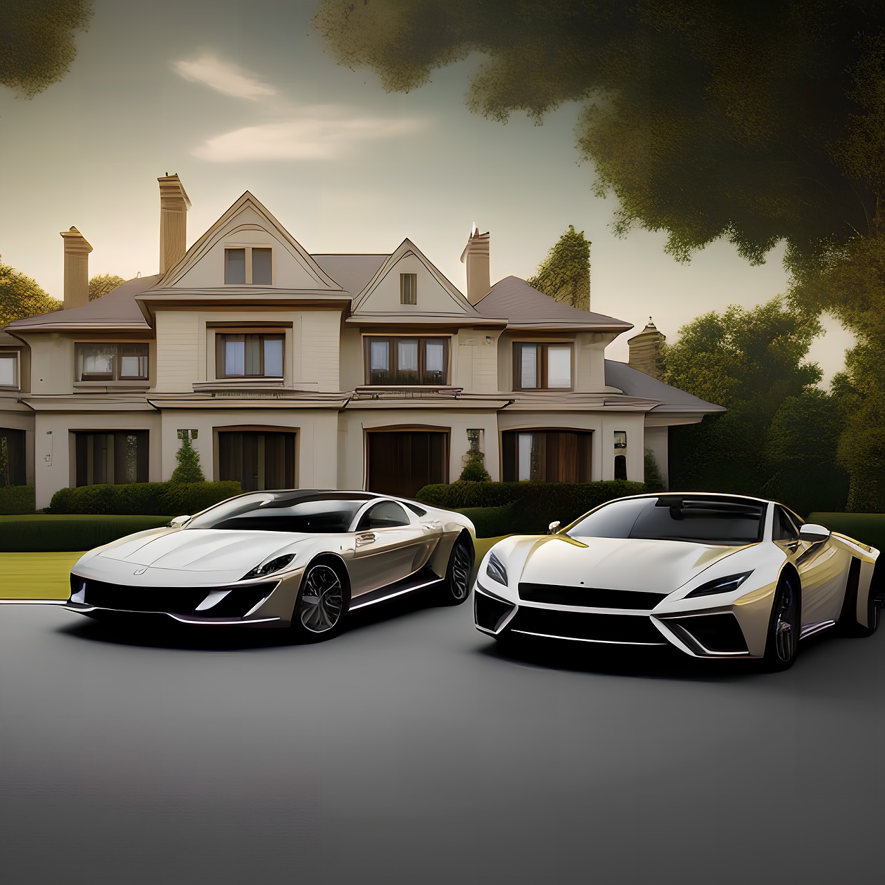 Download Luxury Car Villa Royalty Free Stock Illustration Image
