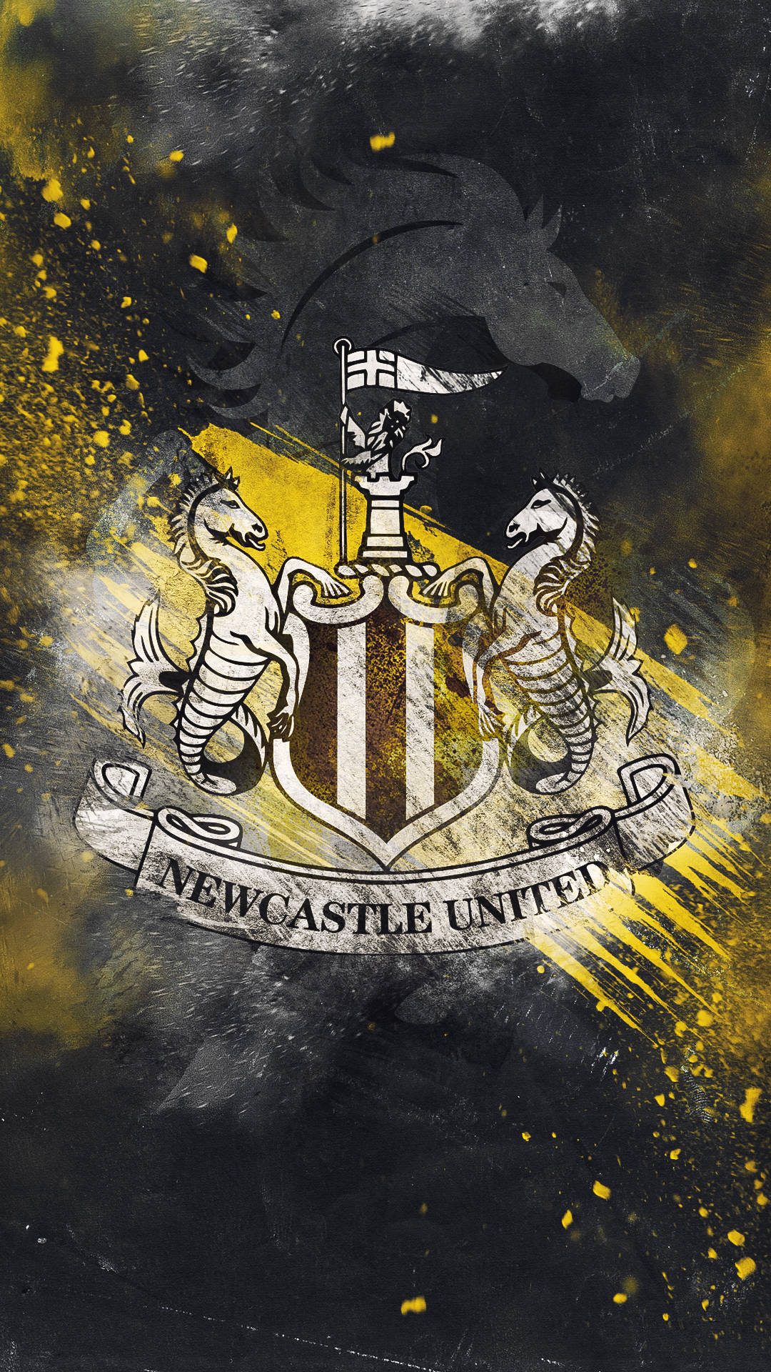 Download Newcastle United FC Yellow Splash Wallpaper
