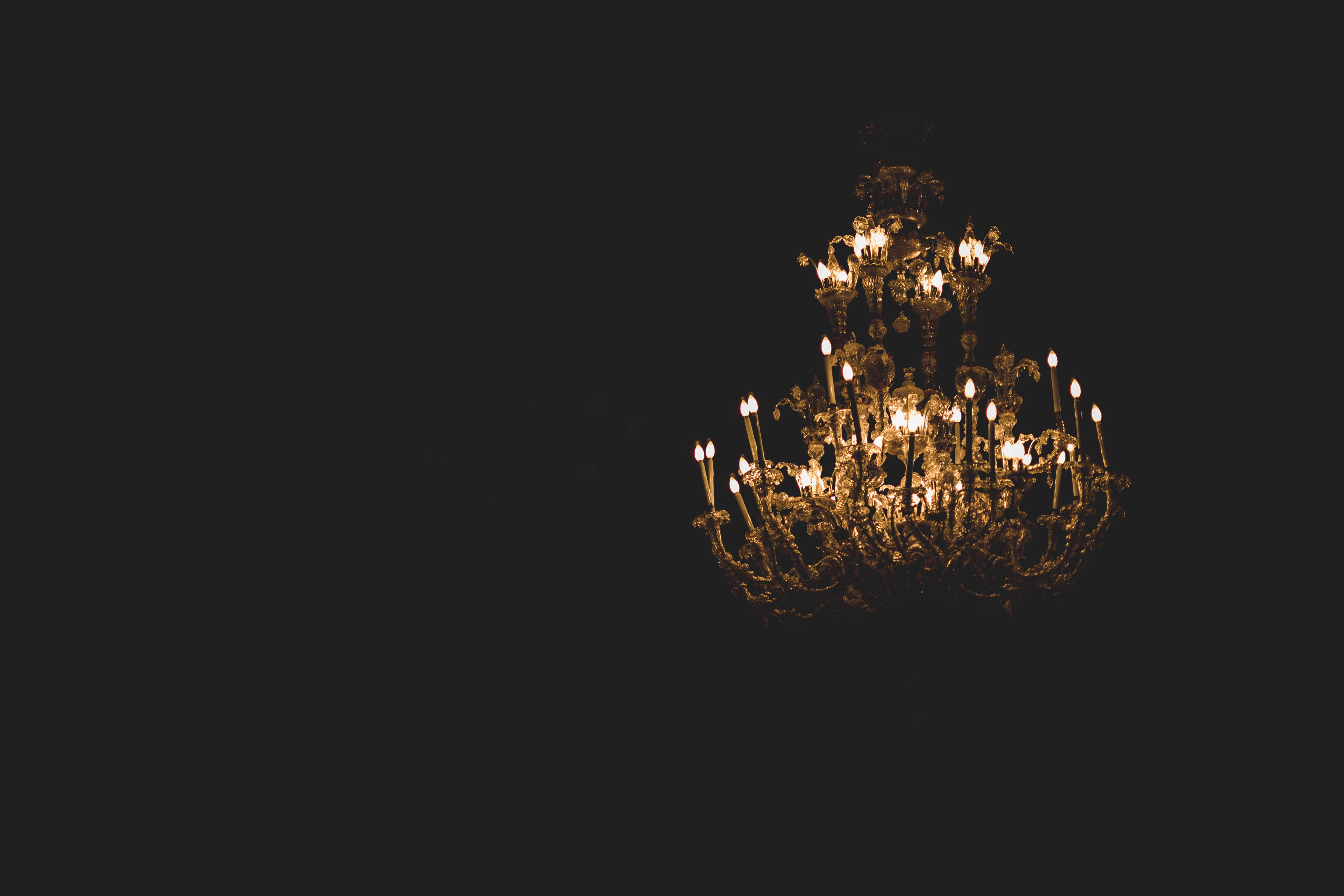 dark, royalty, valuable, chandelier, light, abstract, piedmont, background, castle, lamp, black, night, reggium, Creative Commons image, art, king, wallpaper, dark background, vintage, crown, gold