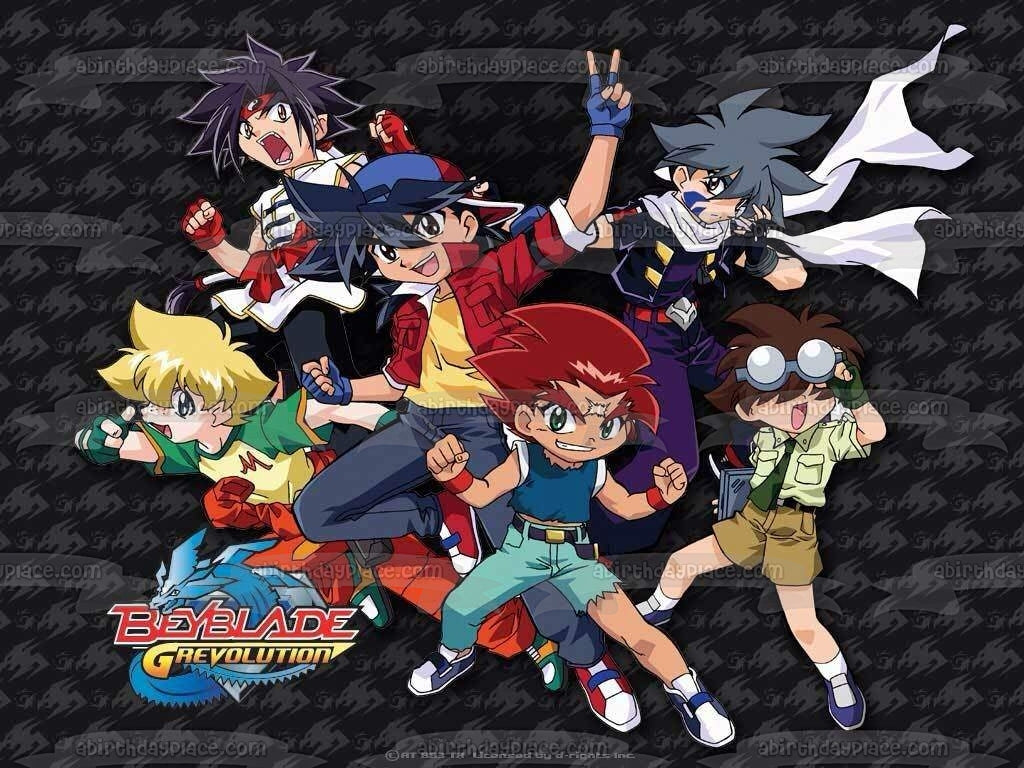 Beyblade Revolution Tyson Kai Max Ray Kenny and Hilary Edible Cake Top