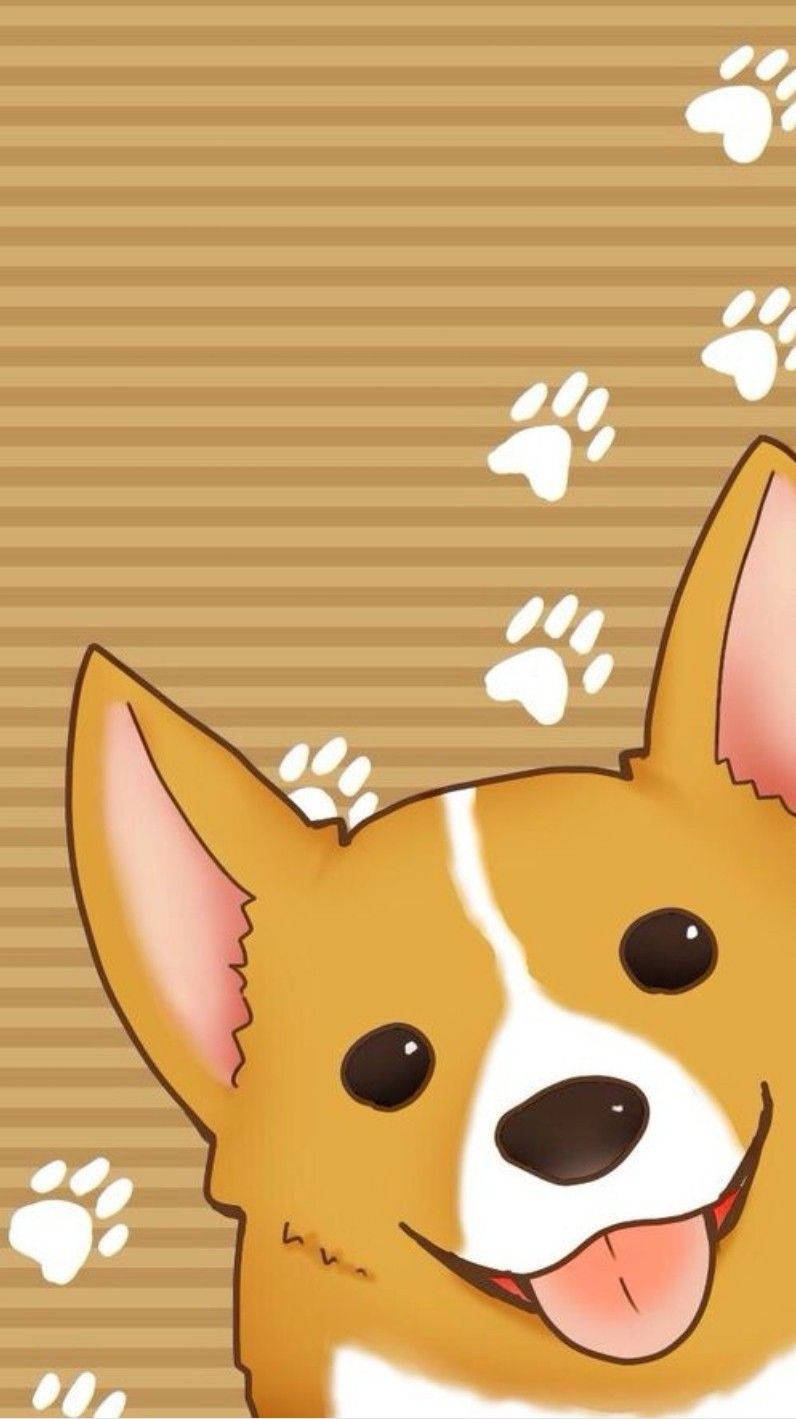 Download Cartoon Corgi Dog Wallpaper