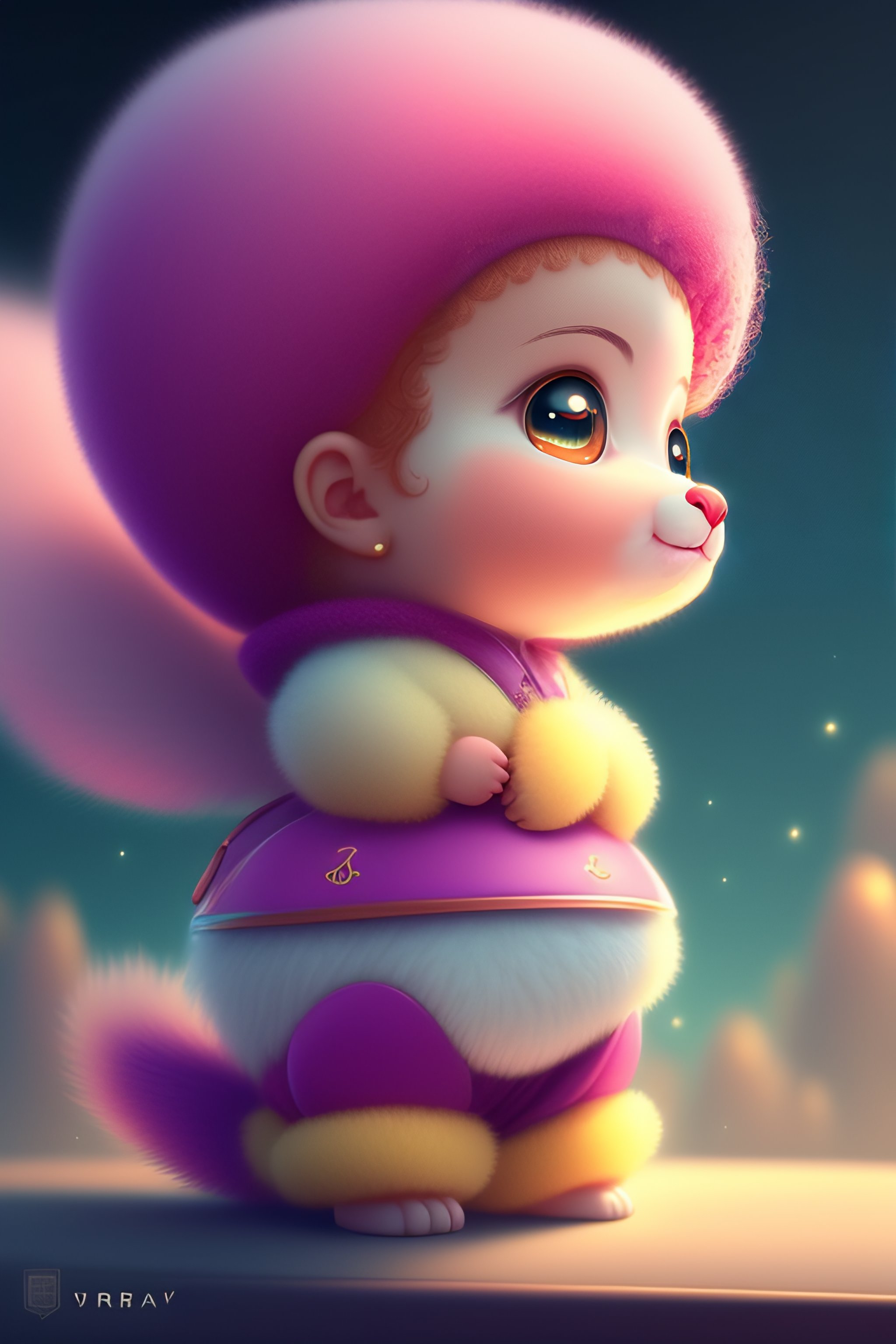 Cute and adorable cartoon fluffy baby rhea, fantasy, dreamlike, surrealism, super cute, trending on artstation