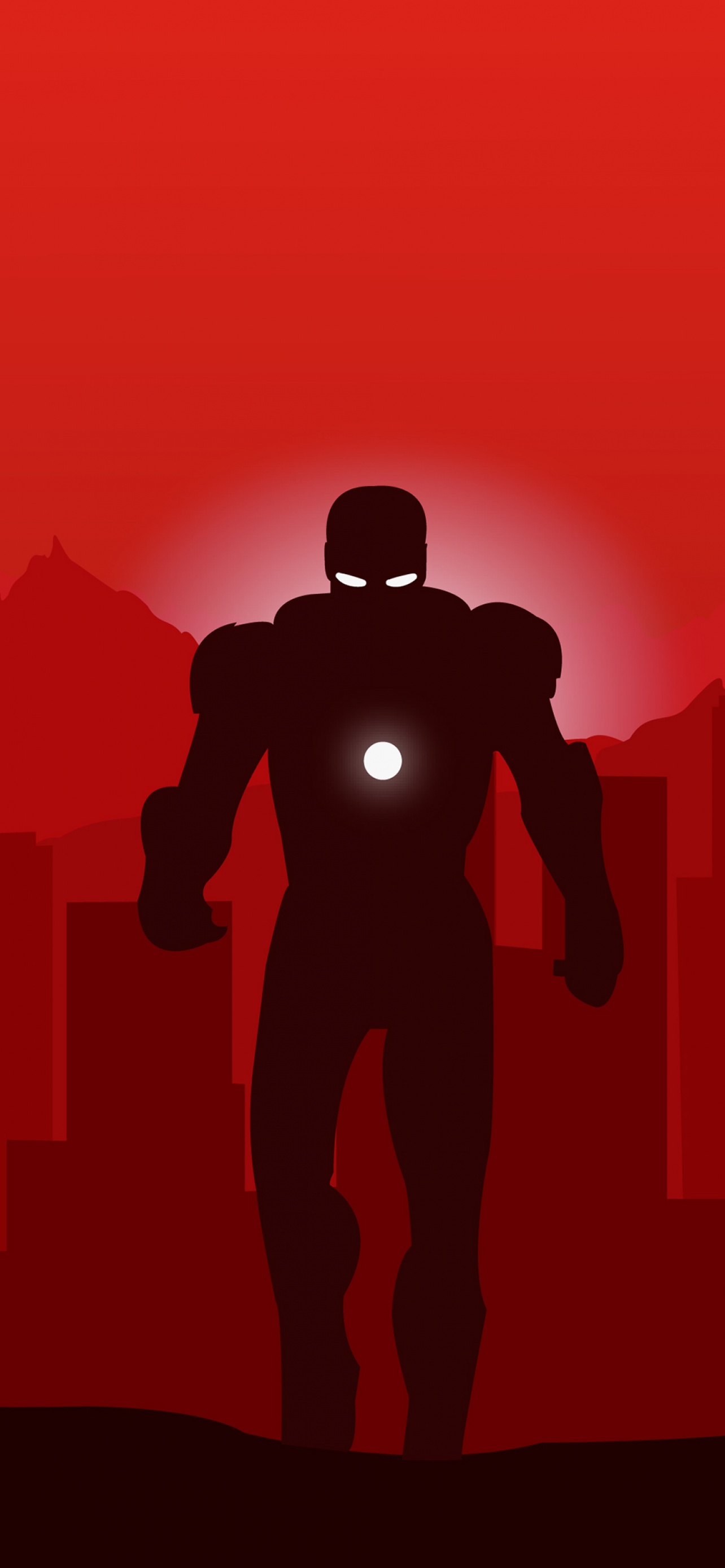 Iron Man Wallpaper 4K, Minimal art, Red