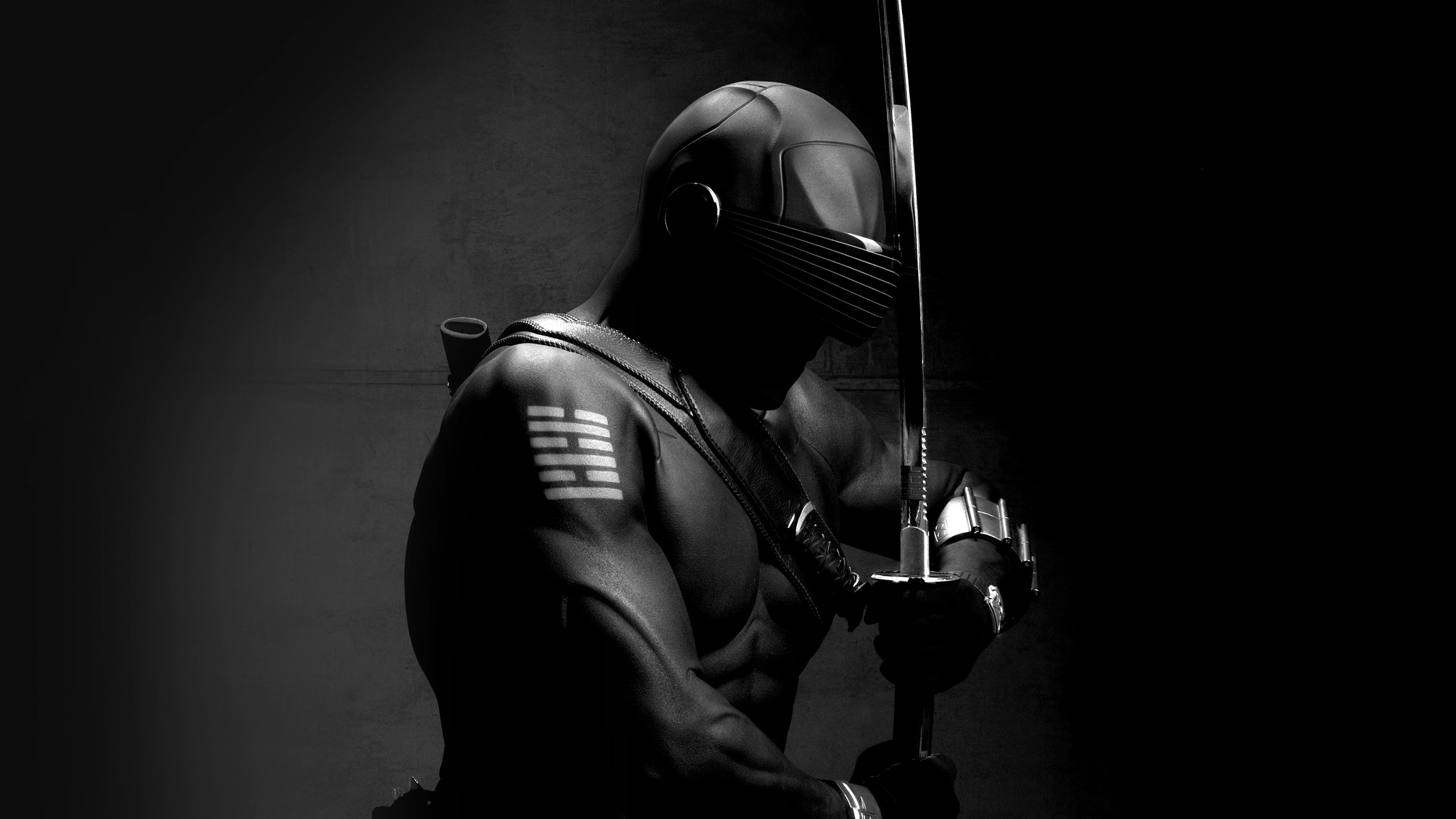 wallpaper for desktop, laptop. gi joe snake eye ninja art dark hero bw
