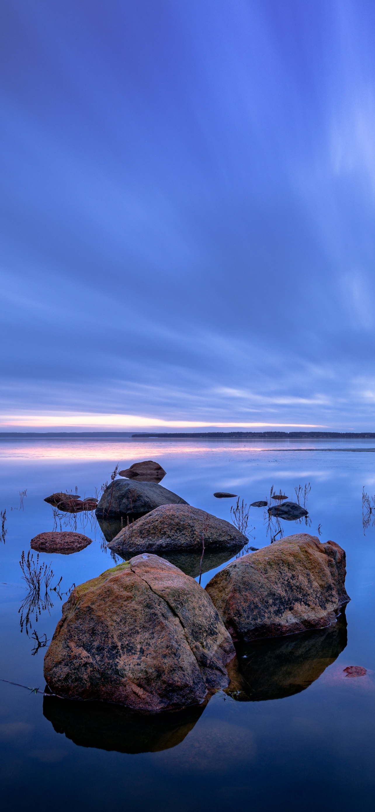 Lake Wallpaper 4K, Sweden, Blue, Rocks