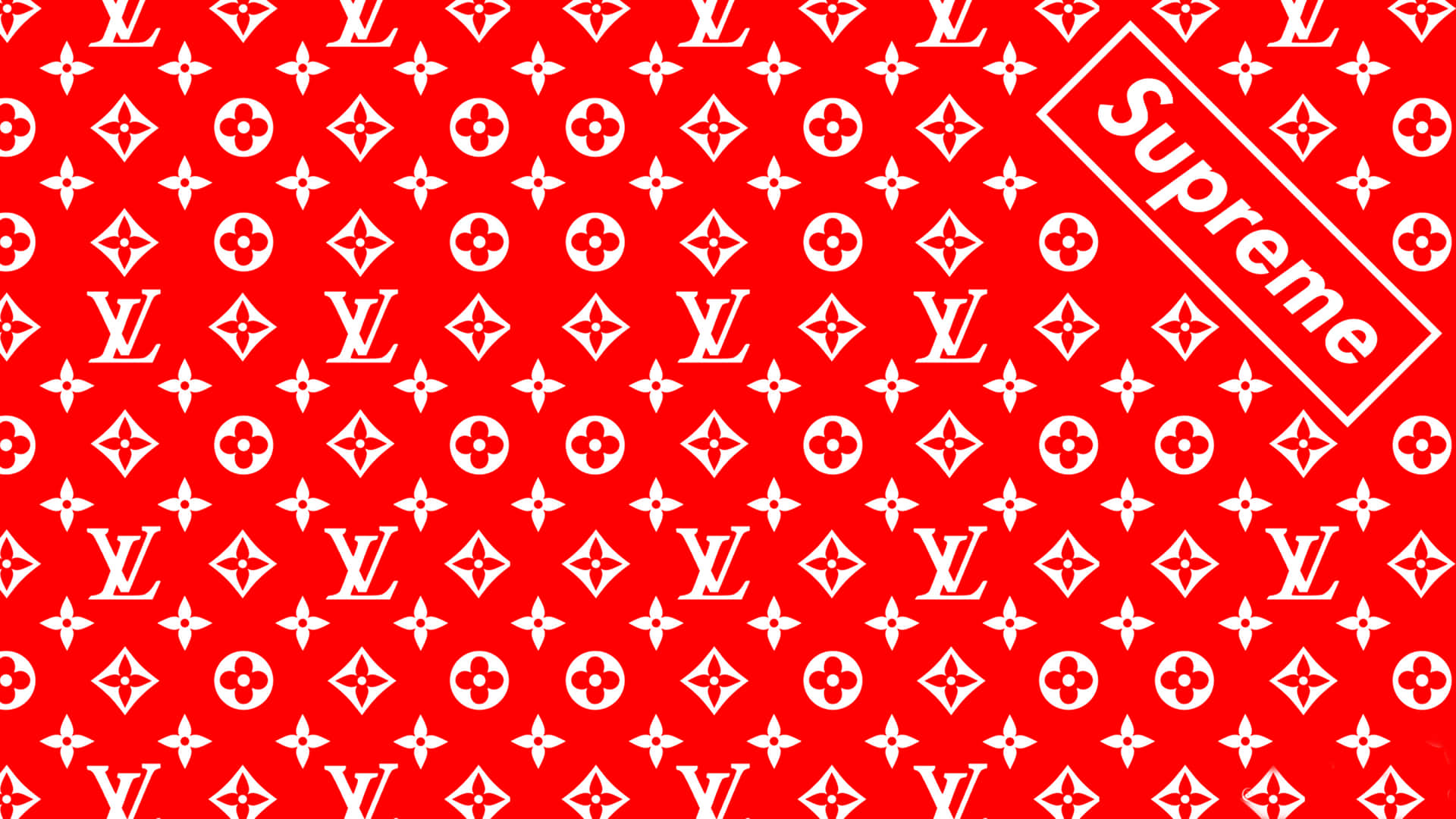 4K Supreme Red Louis Vuitton Wallpaper
