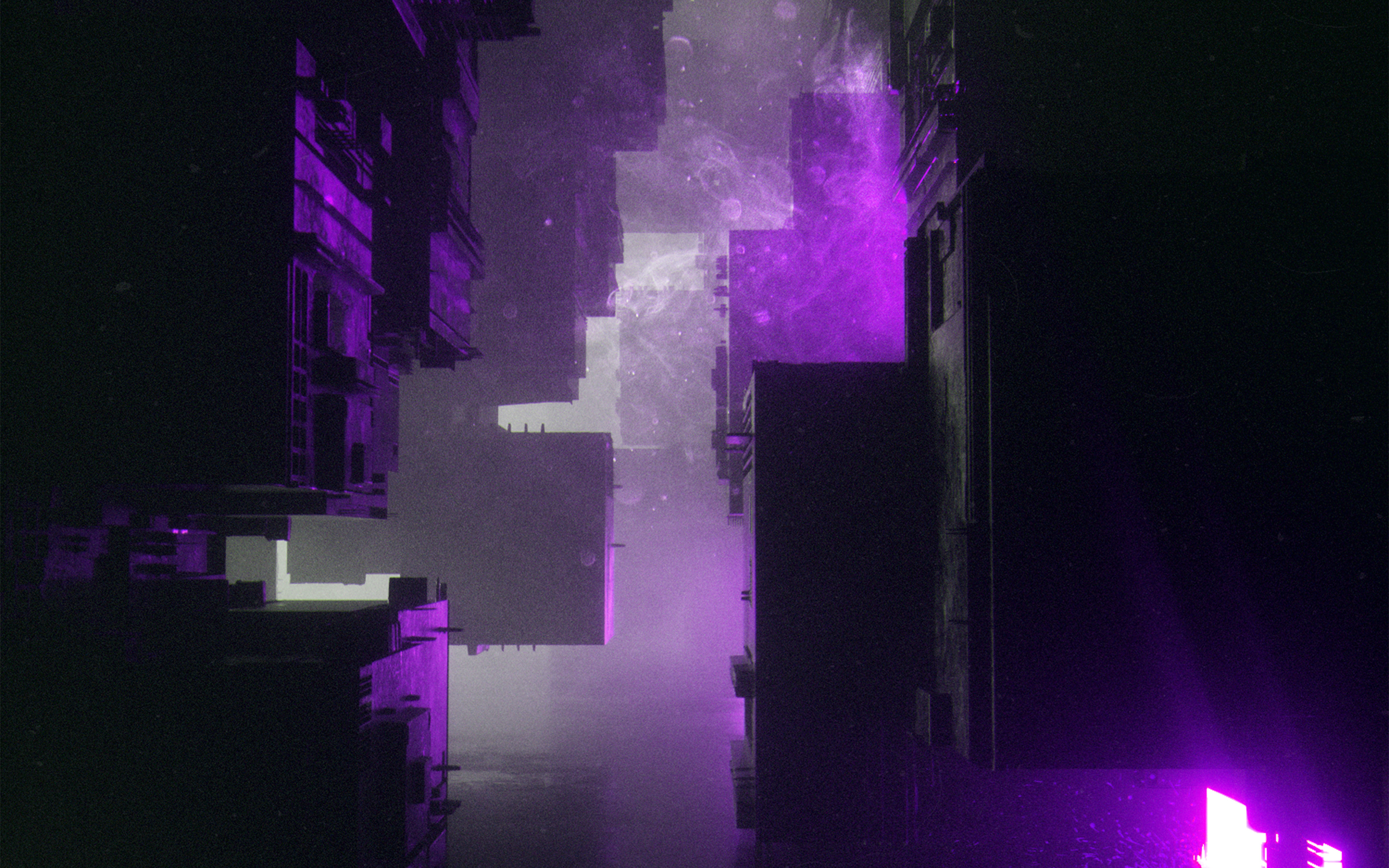 wallpaper for desktop, laptop. abstract building futuristic red art pink purple