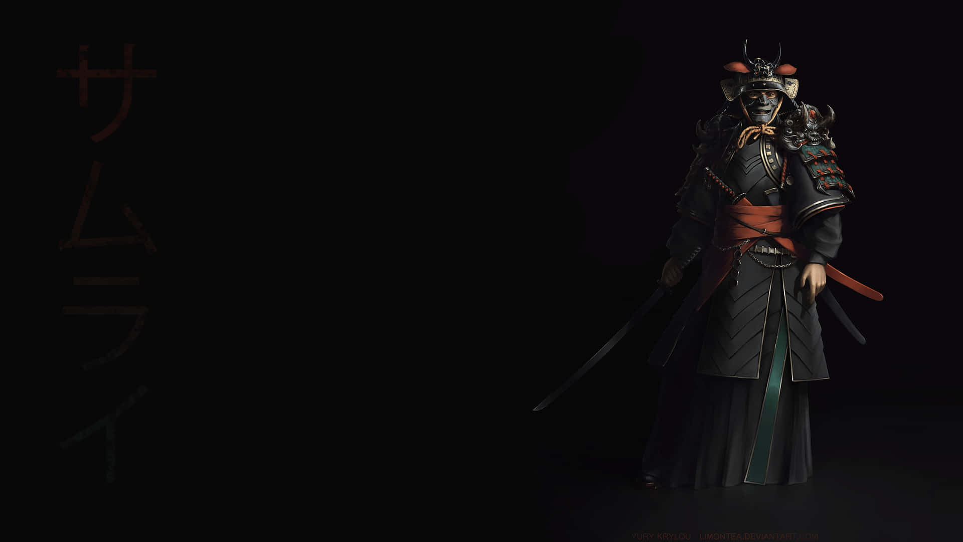 Download Dark Japanese Samurai Warrior With Katana Wallpaper