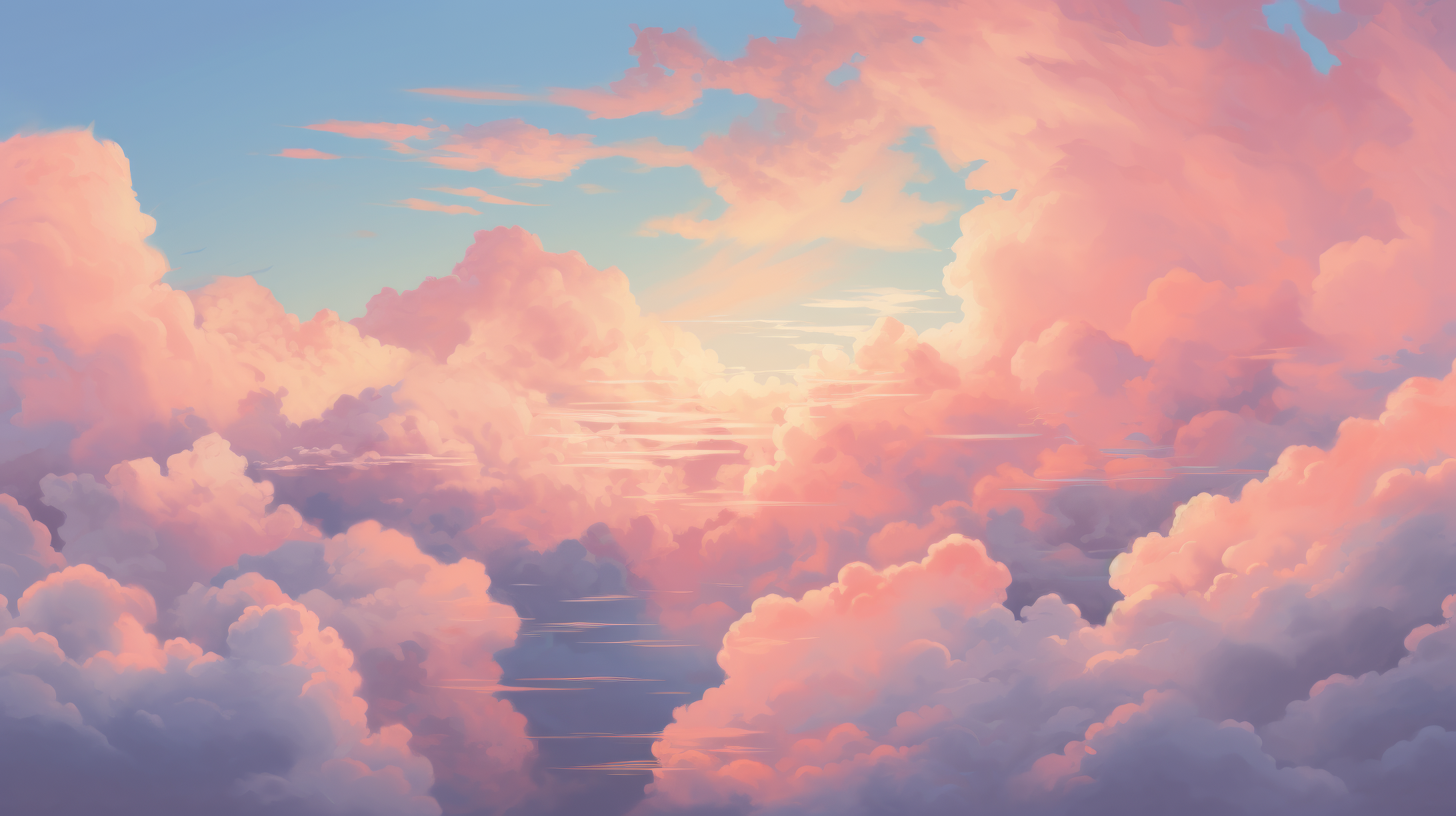 Aesthetic Sky With Clouds Wallpaper