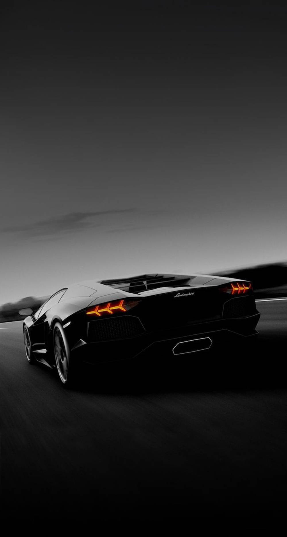 Download Lamborghini iPhone Black Aesthetic On Road Wallpaper