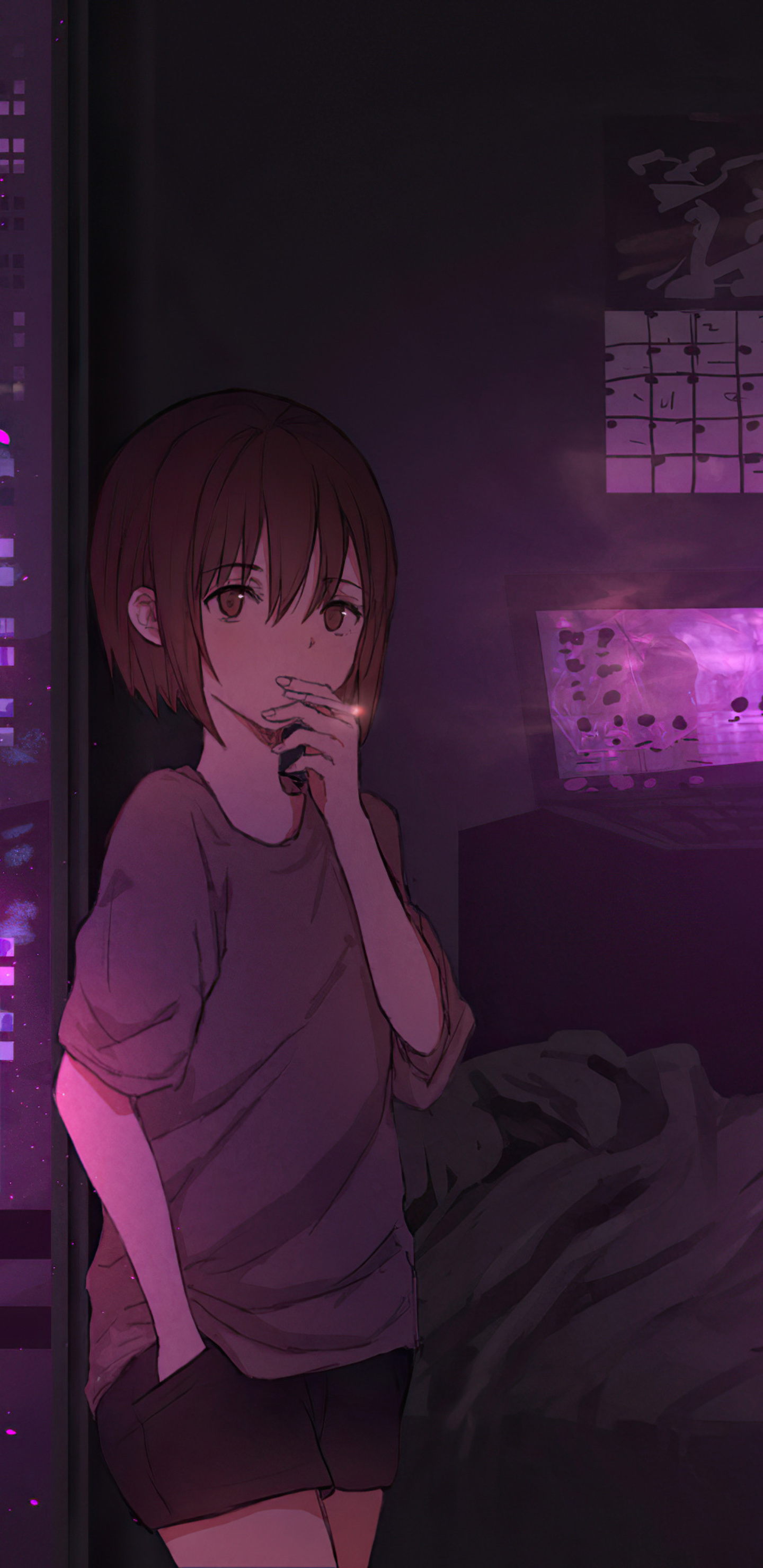 Anime Girl City Night Neon Cyberpunk 4k Samsung Galaxy Note 9, 8, S9, S8, SQHD HD 4k Wallpaper, Image, Background, Photo and Picture