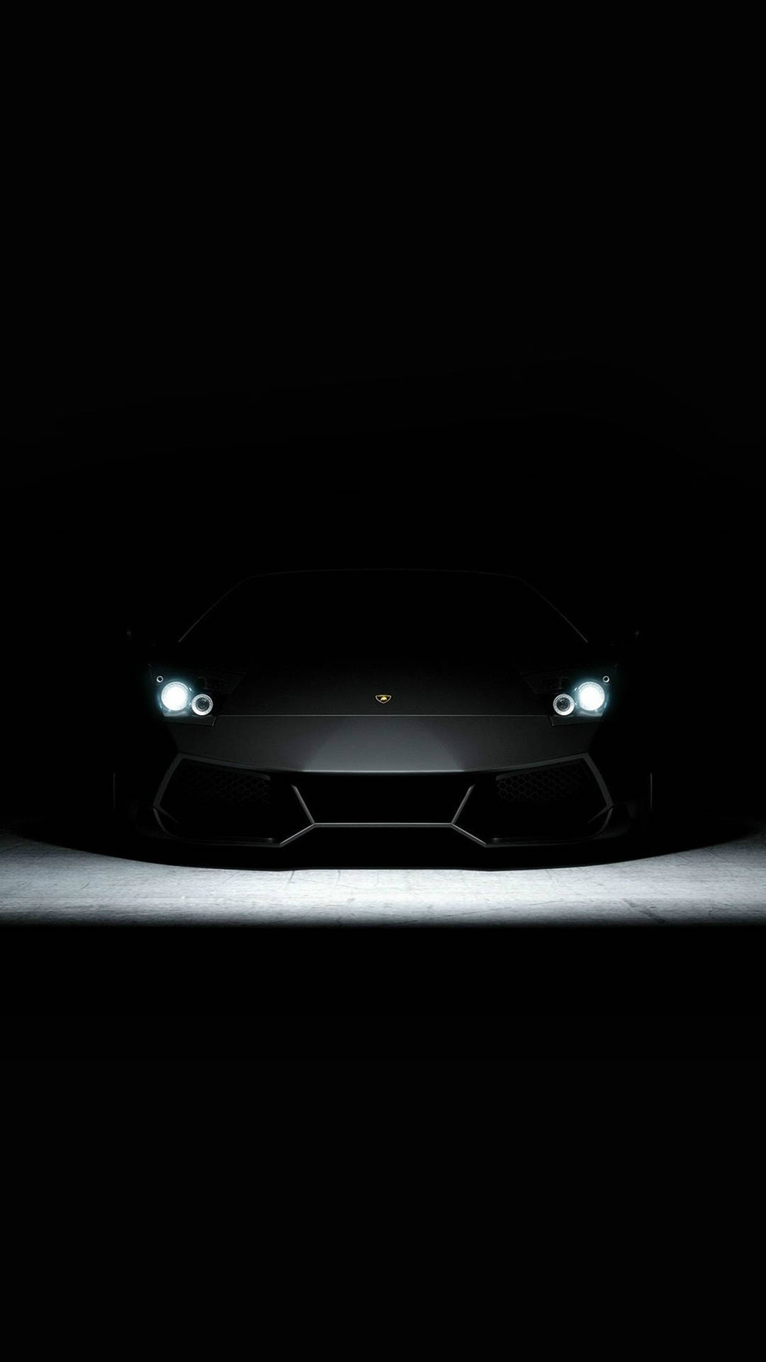 Download Lamborghini iPhone Black Aesthetic White Headlights Wallpaper