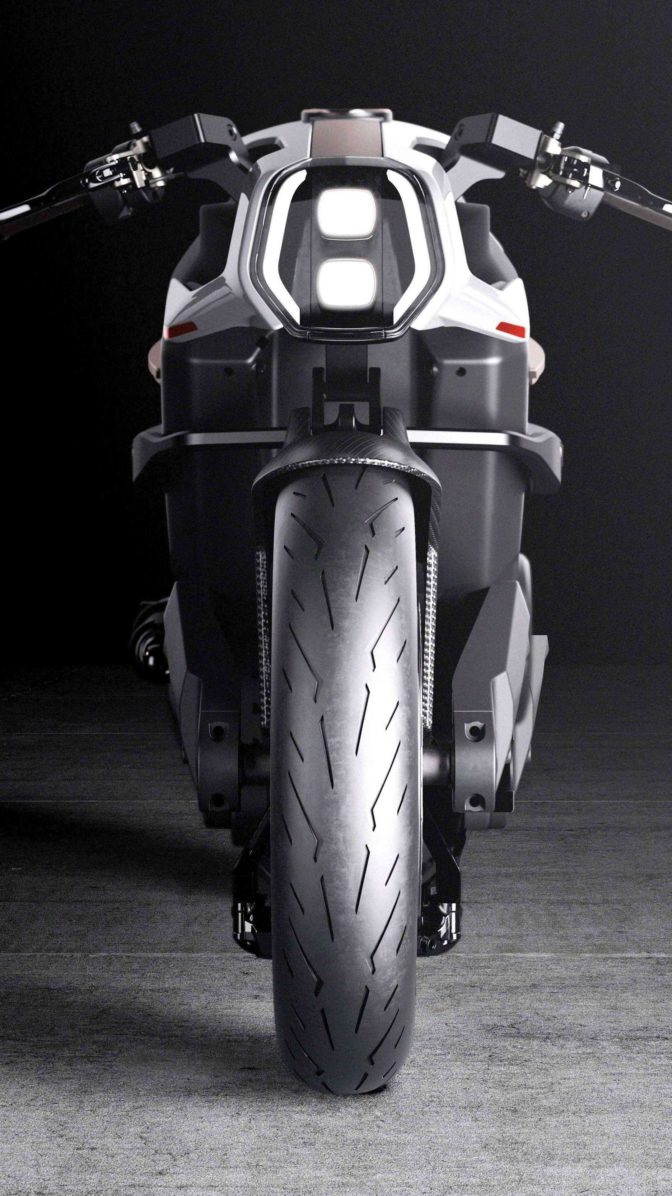 Black White Sports Bike 4K Phone Wallpaper