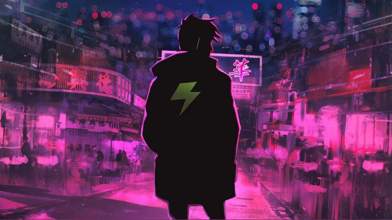 Download Neon Anime Light Hero Wallpaper