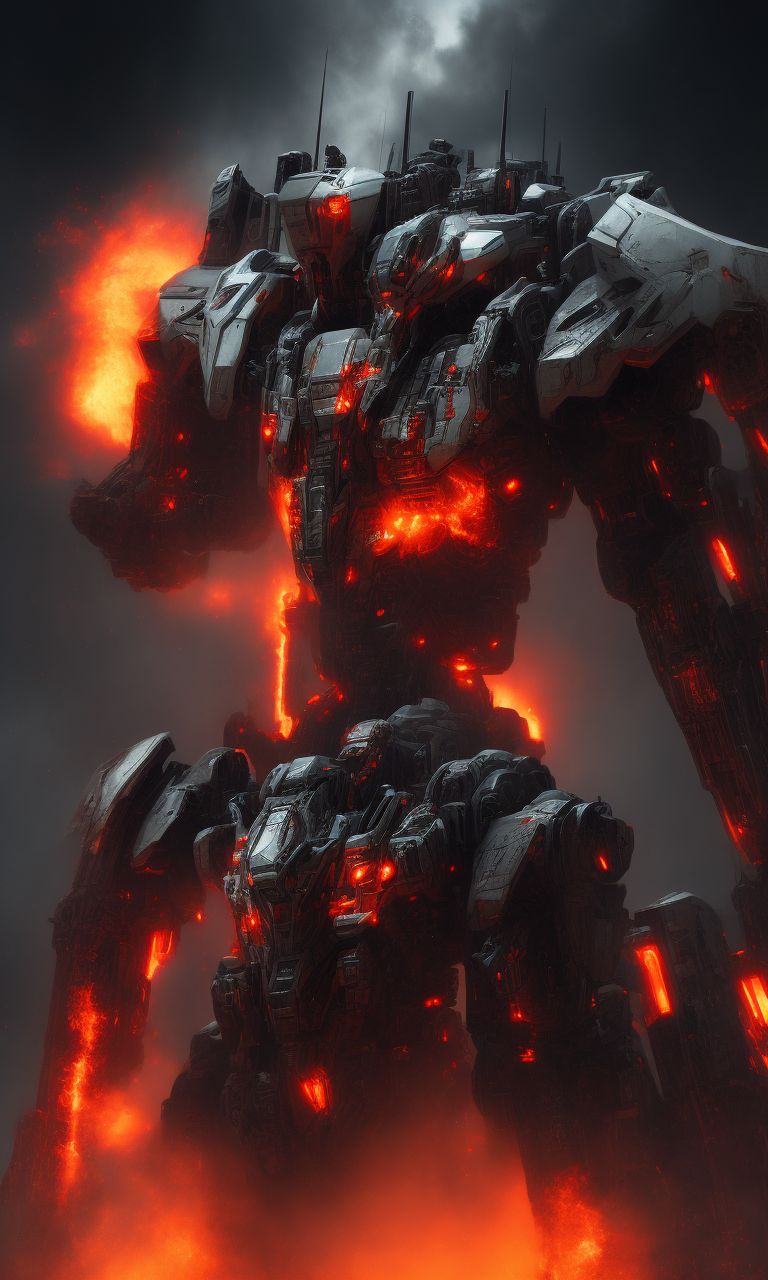 Cold Human530: Nemesis Uprising Cyborg White And Orang, Dark Background