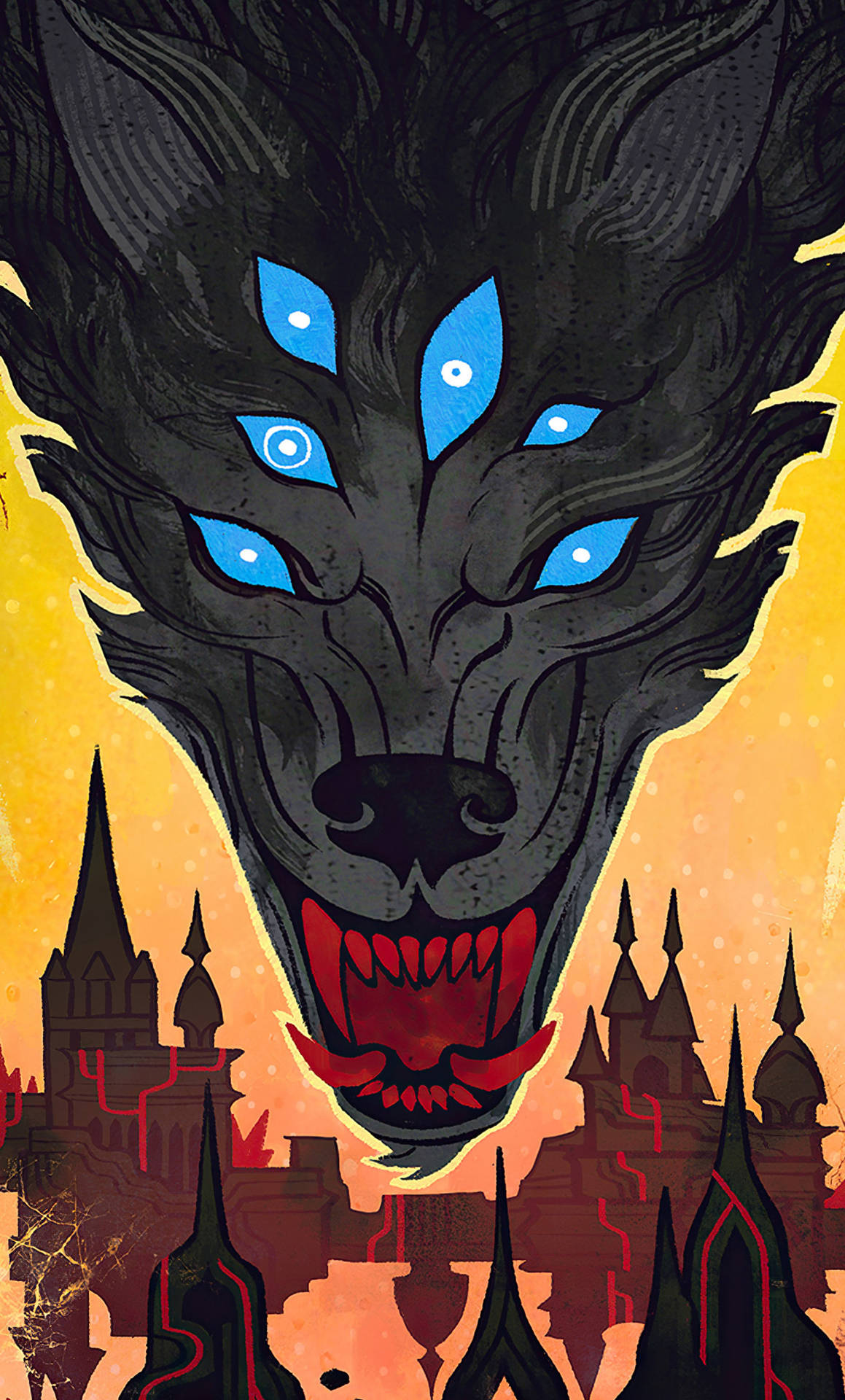 Download Pride Daemon And Multi Eyed Wolf In Dragon Age Phone Wallpaper