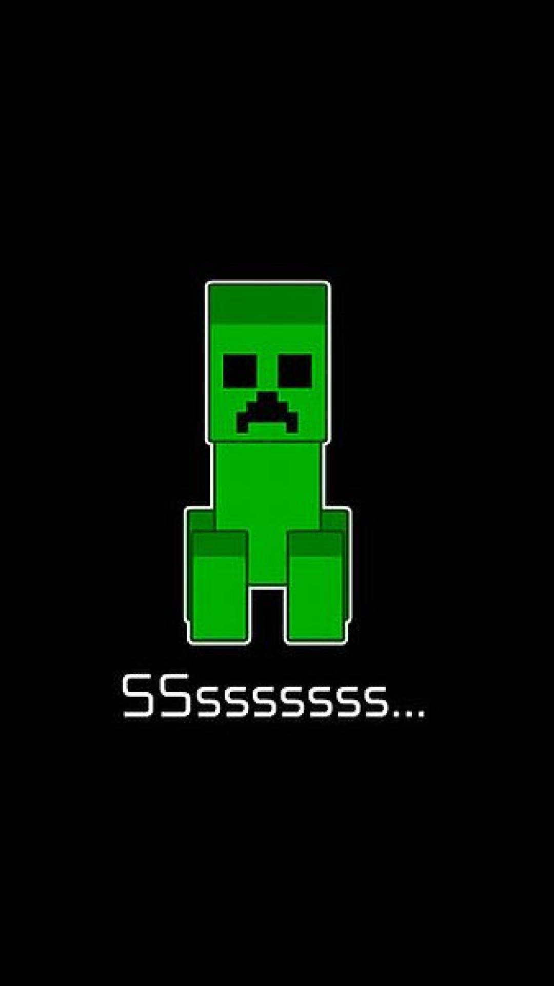 Download Creeper Character Mob Minecraft iPhone Wallpaper