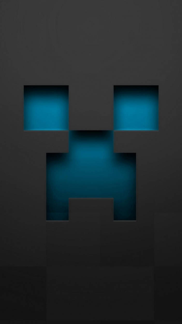 Download Blue Creeper Minecraft iPhone Wallpaper