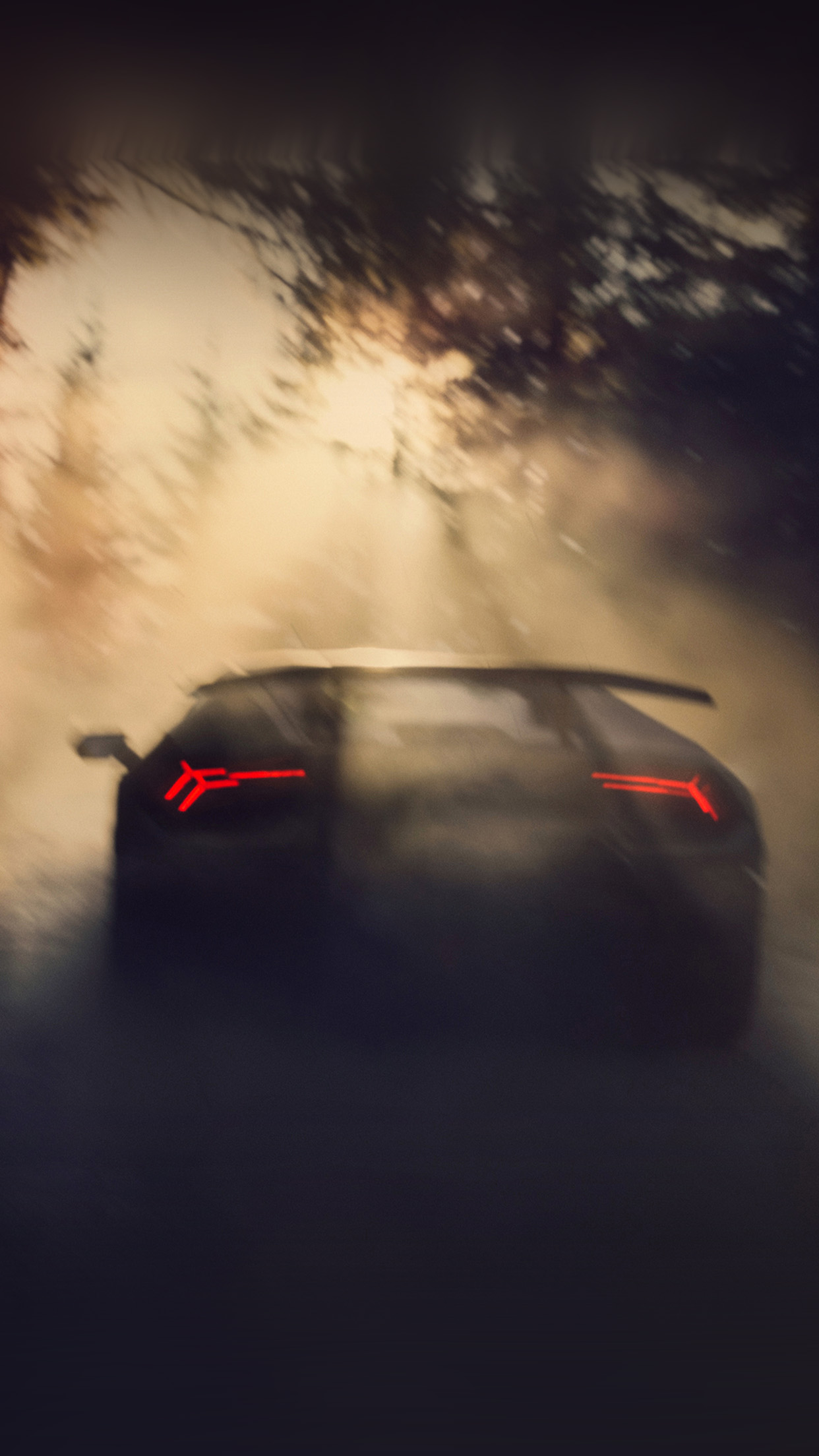 iPhone X wallpaper. car lamborghini dark street drive art