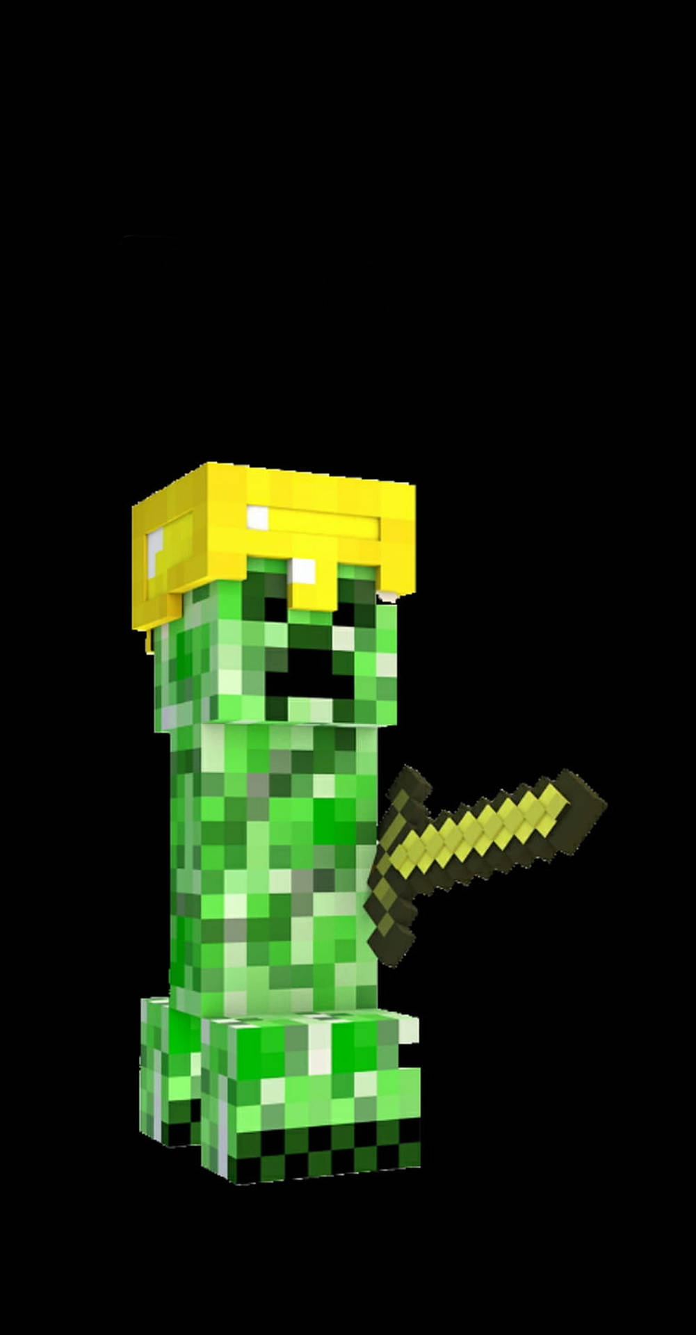 Download Minecraft Creeper With Golden Helmet Wallpaper