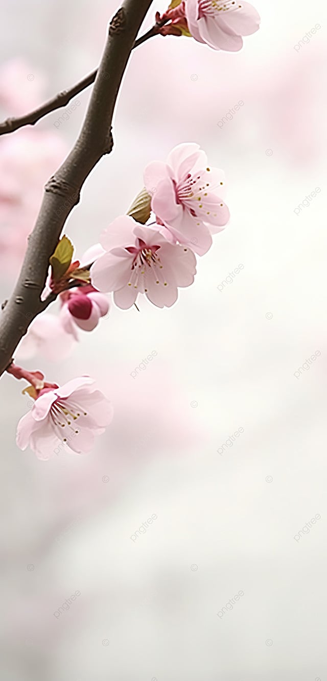 Pink Blossoms On A Tree Background Wallpaper Image For Free Download