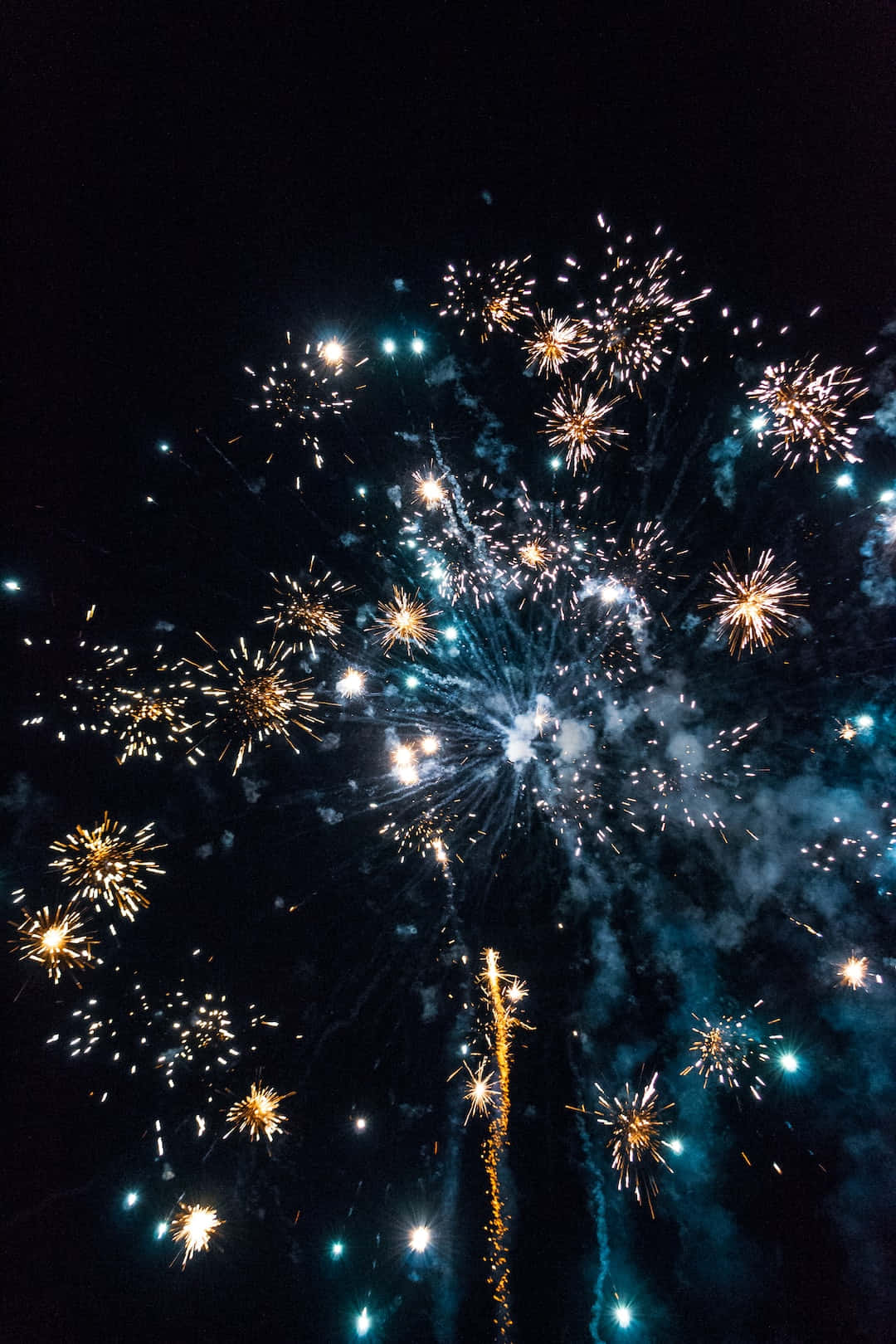 Download Silver And Gold Fireworks Background