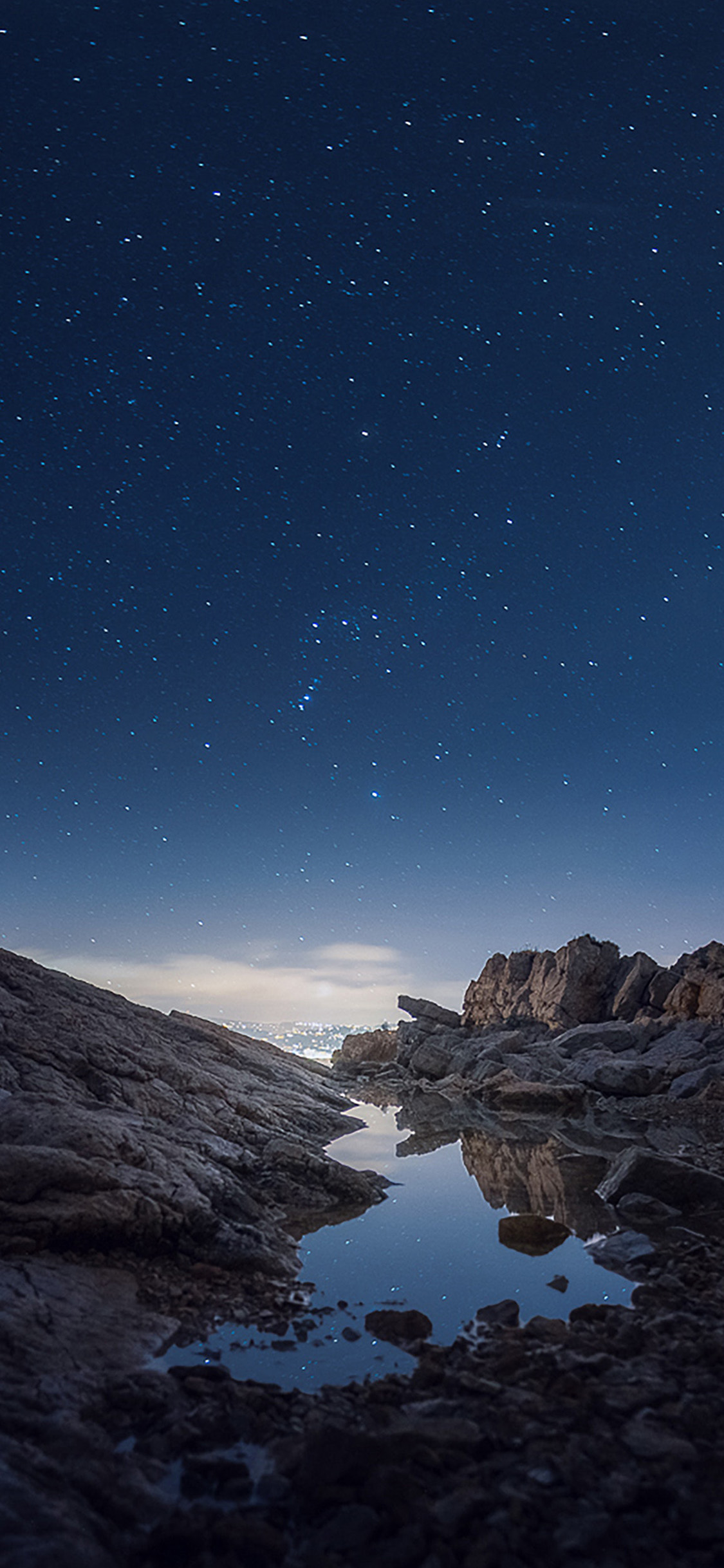 night sky star rock mountain galaxy nature