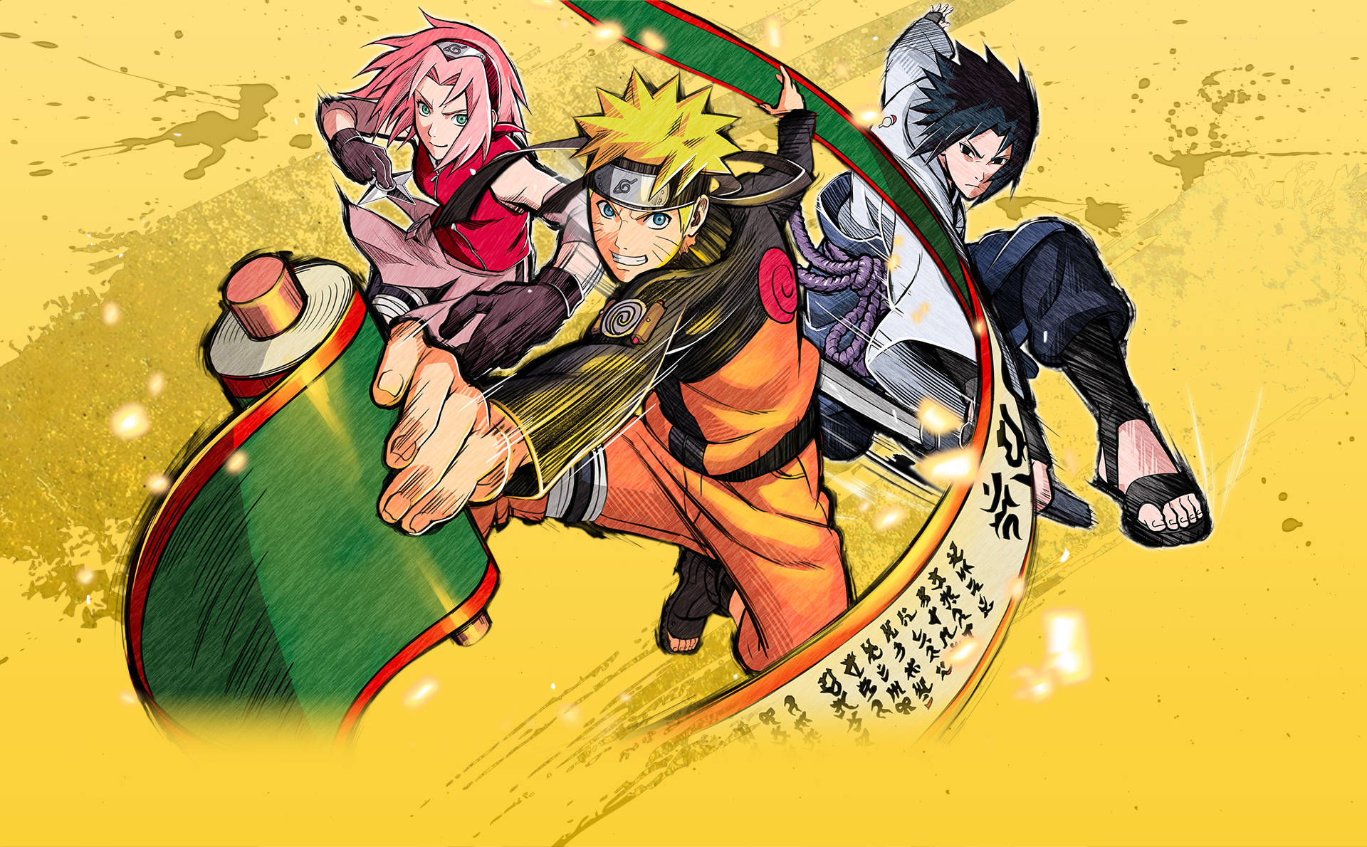 Download Team Trio Sakura, Naruto And Sasuke Wallpaper