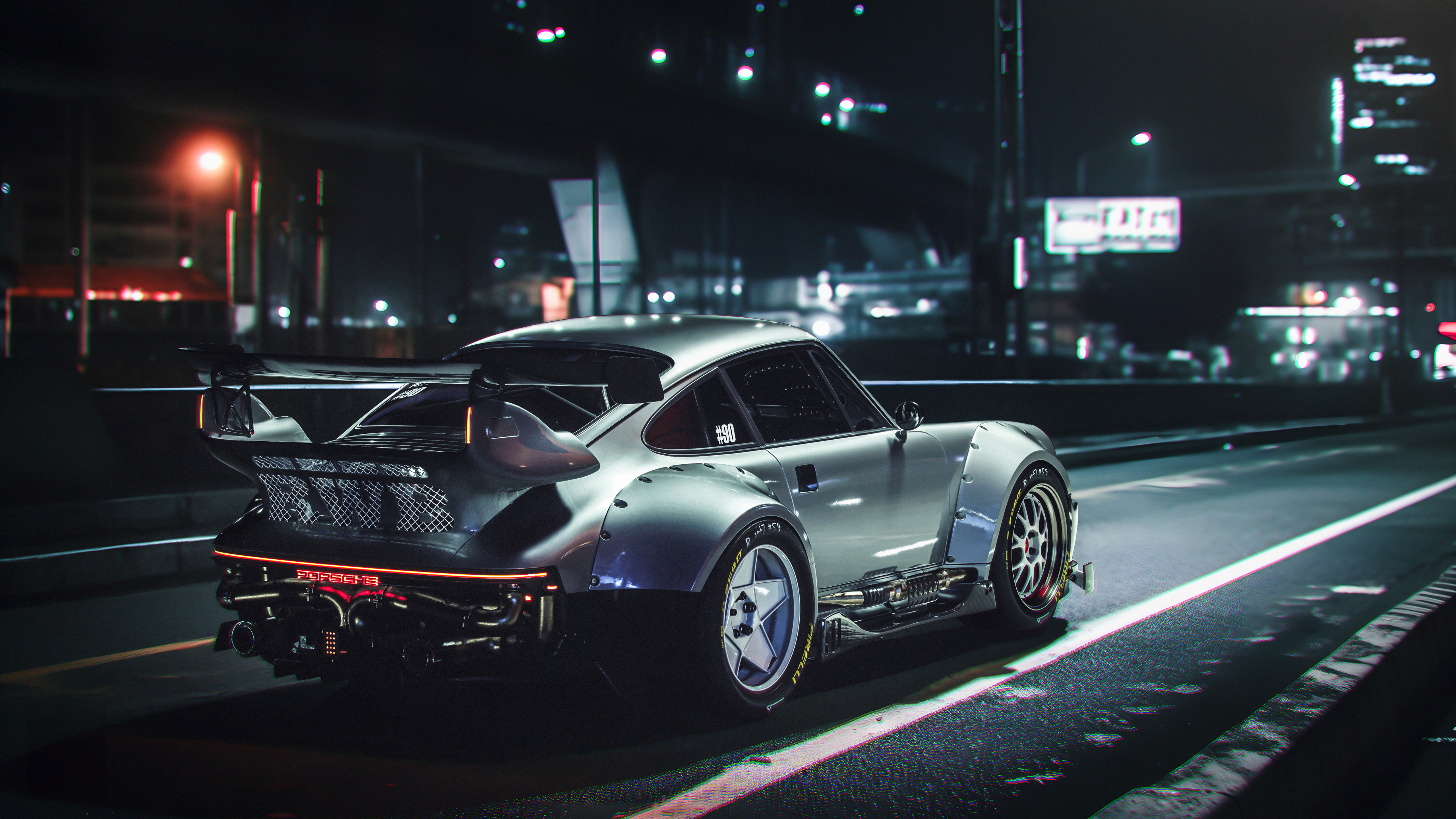 Cyberpunk Porsche 5K Wallpaper Car Wallpaper